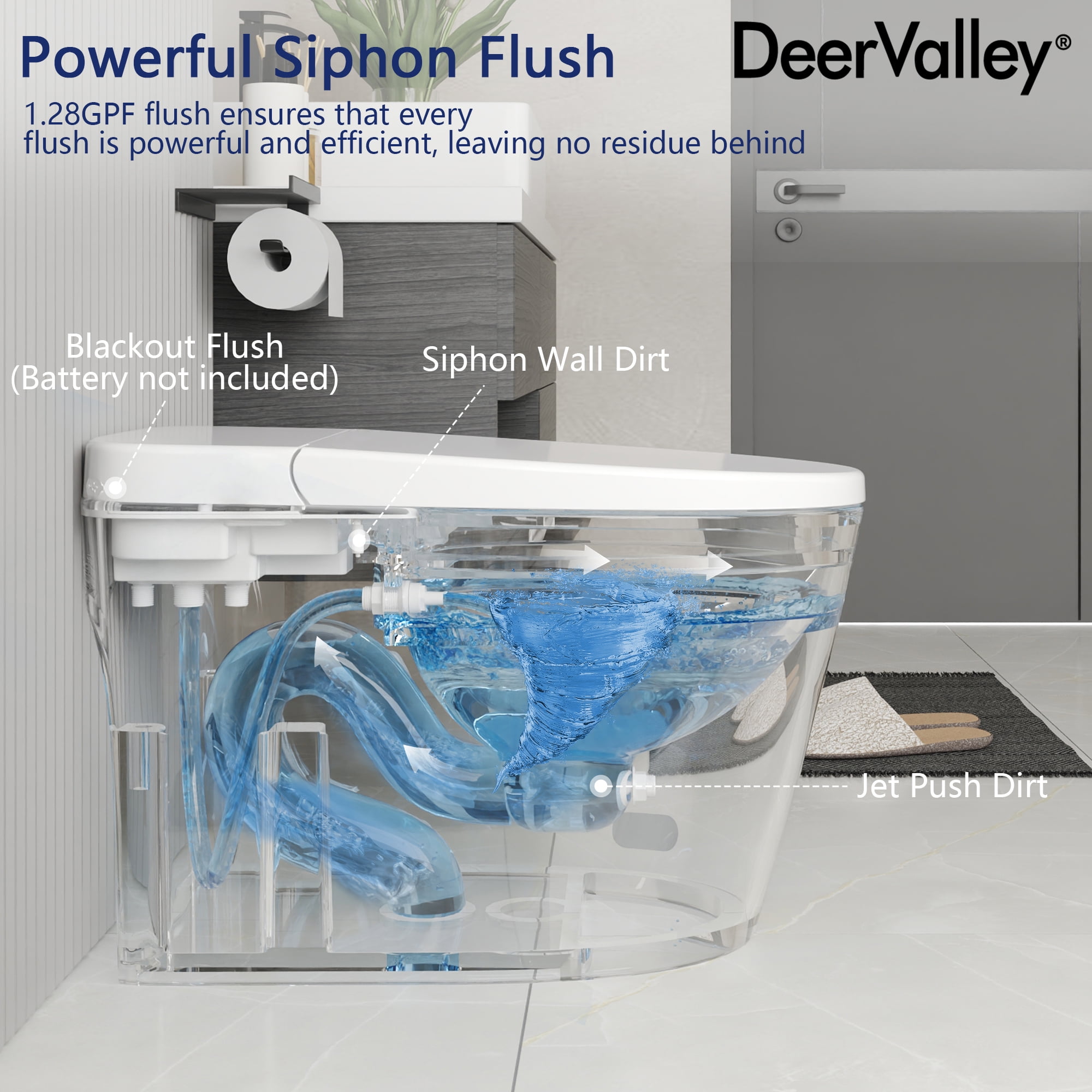 1-Piece 1.28 GPF Single Flush Elongated Toilet in White with Electric Heated Seat, Auto Flush, Night Light - Image 12