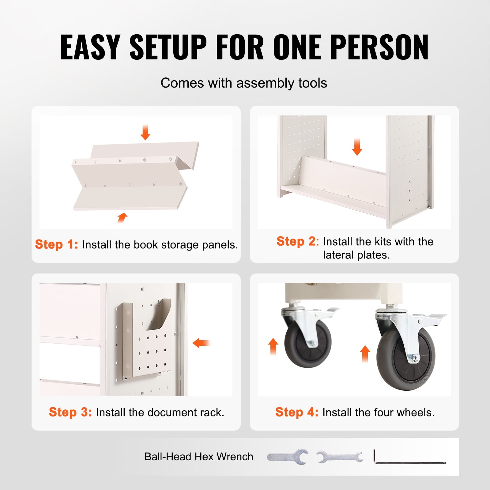 BENTISM Rolling File Cabinets, Boxes & Carts, Steel White - Image 7