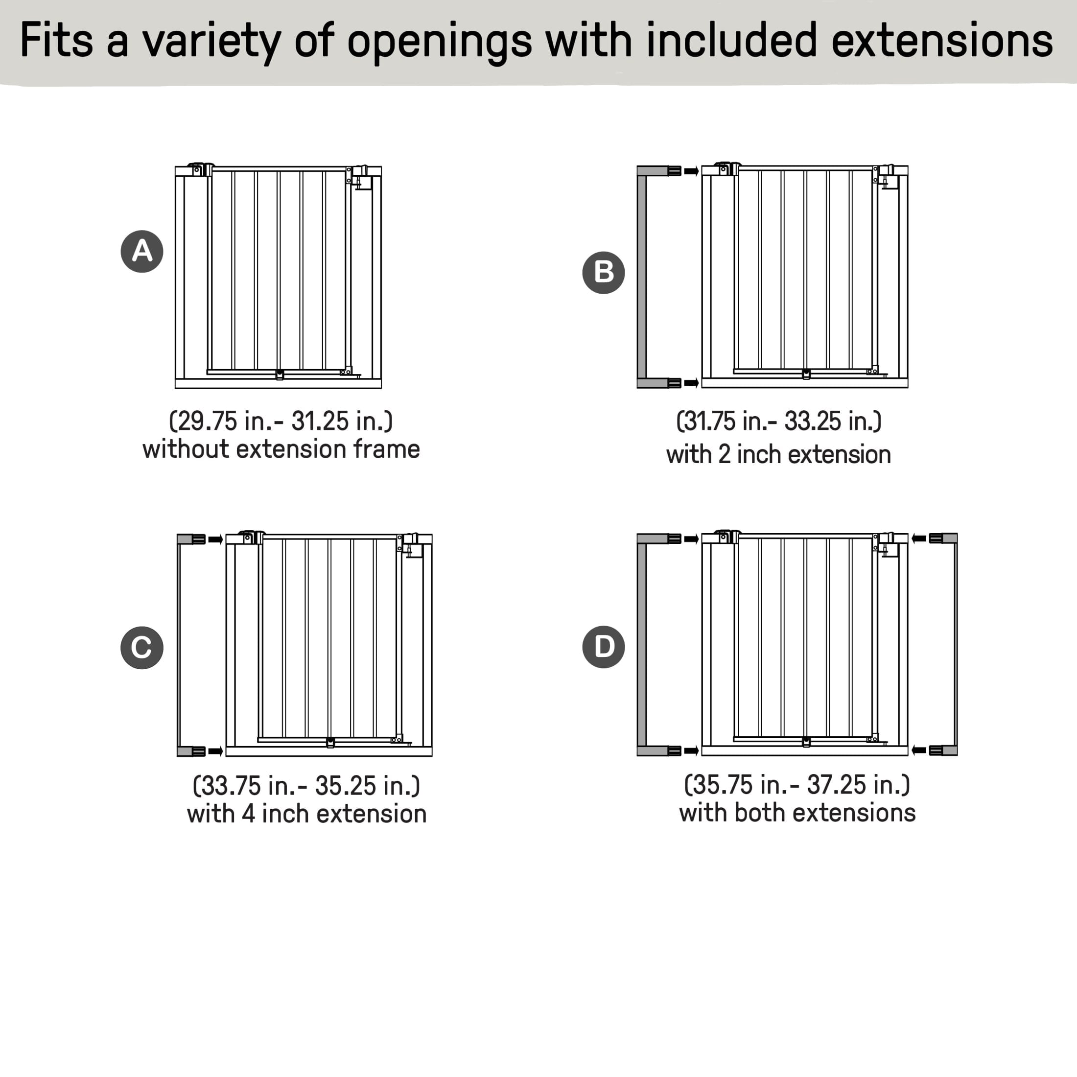 Ingenuity The Doorway 37W Series Pet and Baby Gate with Quad-Cam Lock, Openings from 30-37 inches Wide, Ages 6-24 Months, - White - Image 3