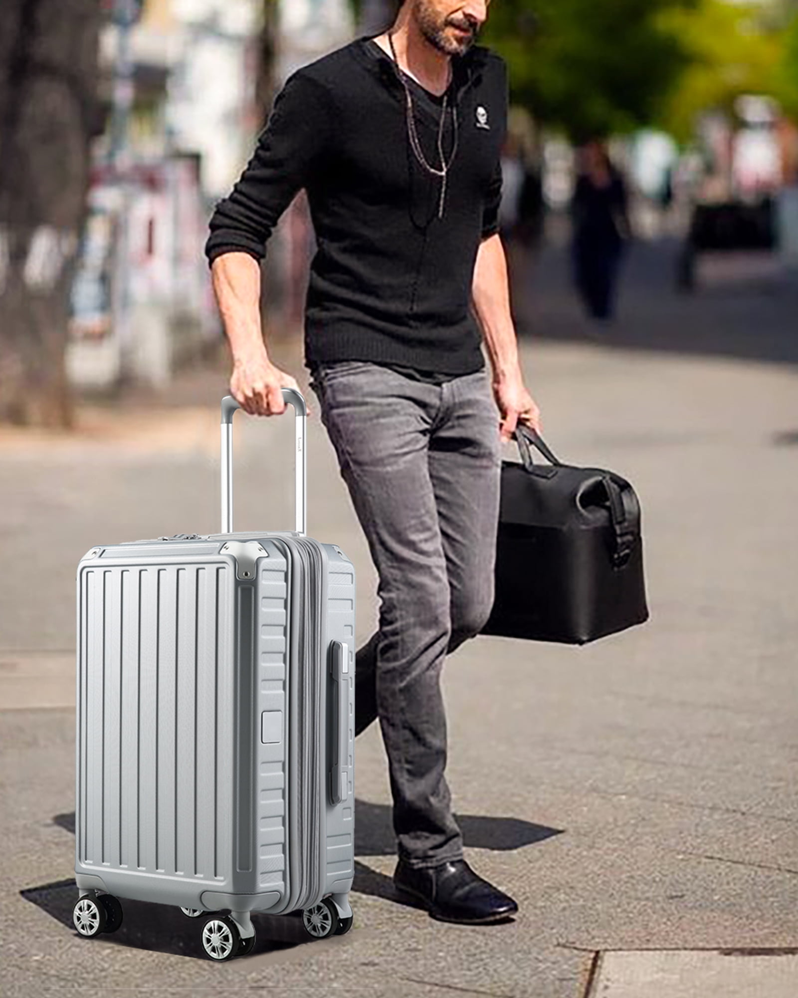 YOETEY Carry on Luggage, Hardside PC Expandable Suitcase 22x14x19 with Wheels for Adult 20 inch - Image 4