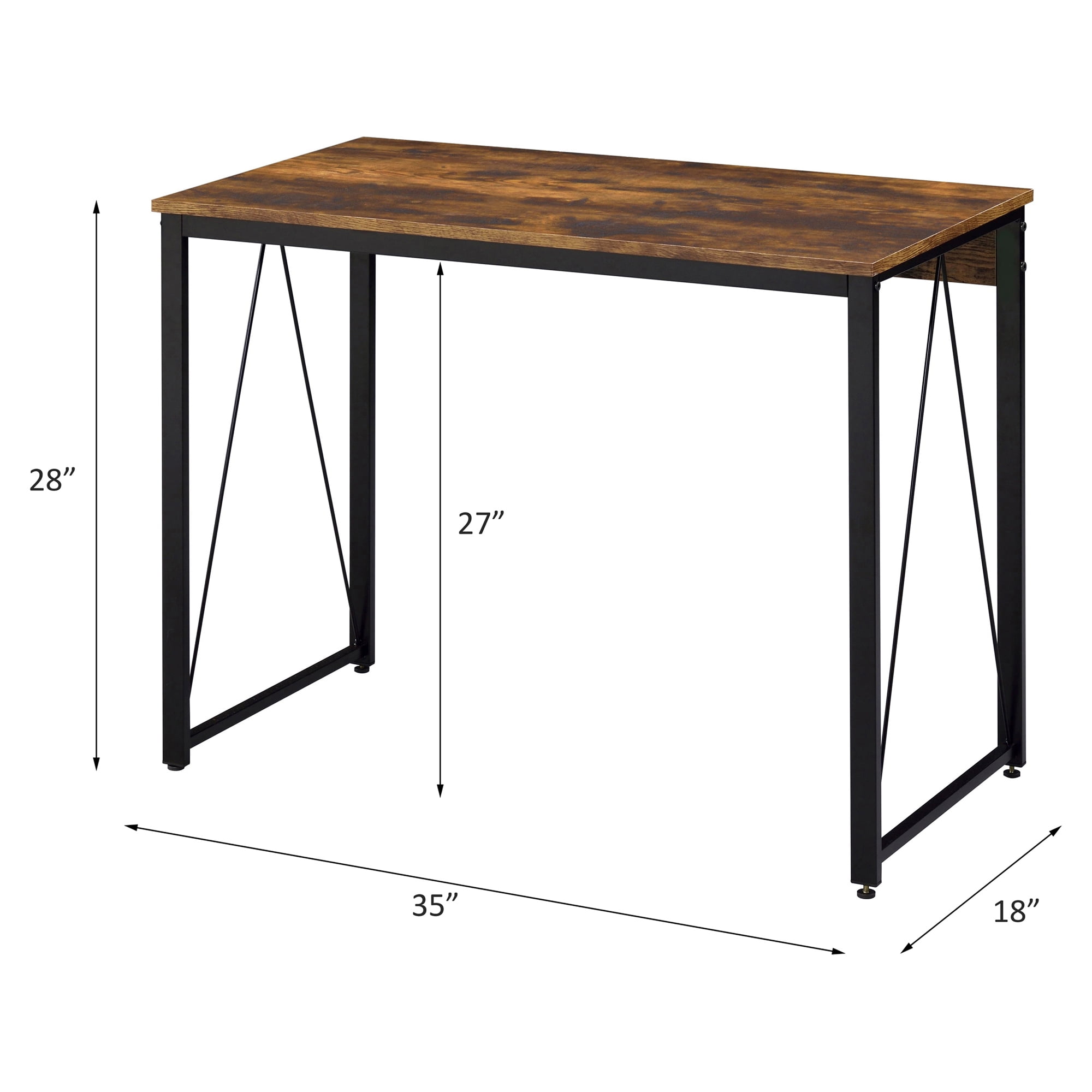 ACME Zaidin Writing Desk in Weathered Oak and Black - Image 4