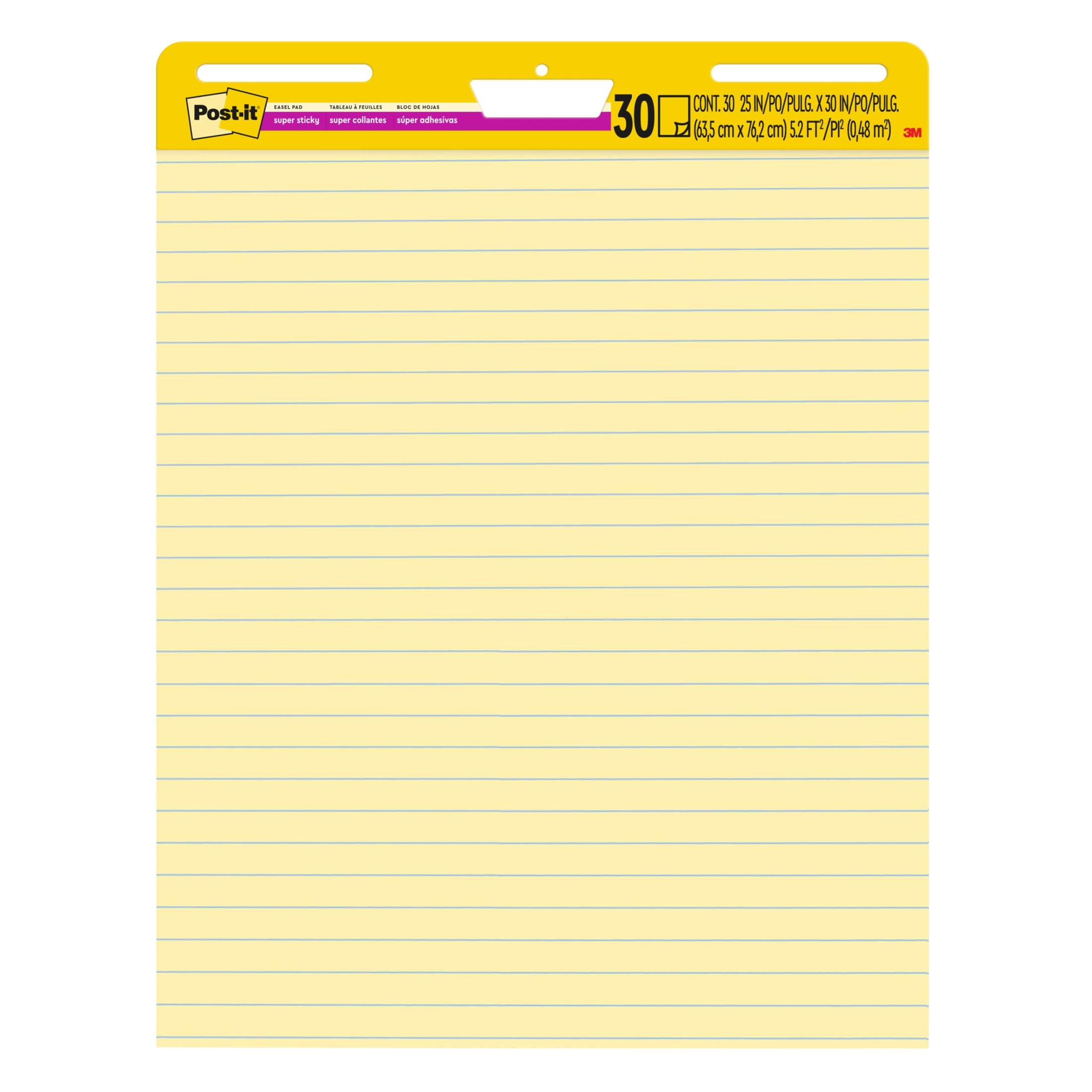 Post-it Super Sticky Easel Pad, Yellow, Lined, 25 in. x 30 in., 4 Pads - Image 10