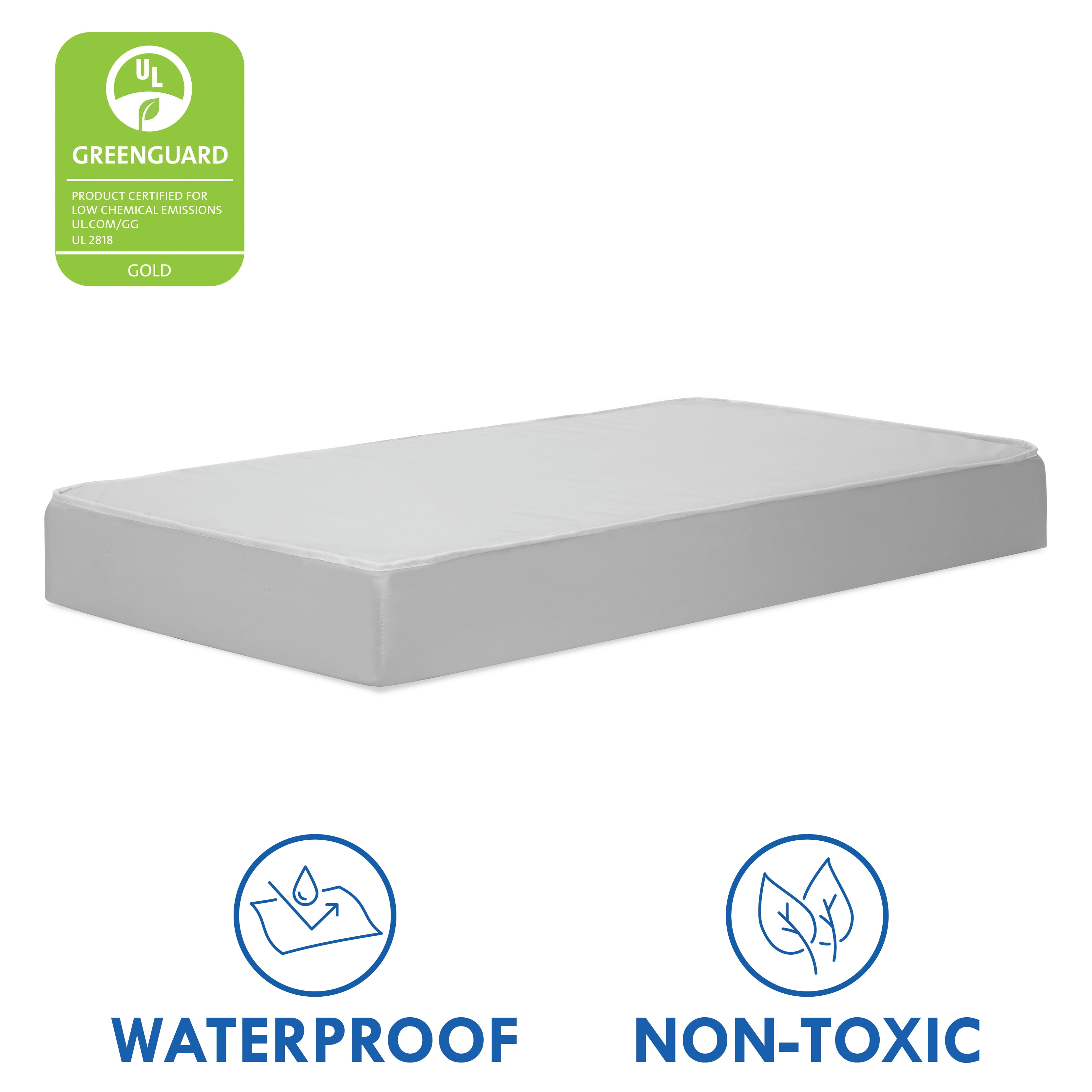 Jenny Lind 3 in 1 Convertible Crib with 3 Drawer Dresser in White and Free Hypoallergenic Universal Fit 6 inch Ultra Firm Deluxe Crib Mattress - Image 4