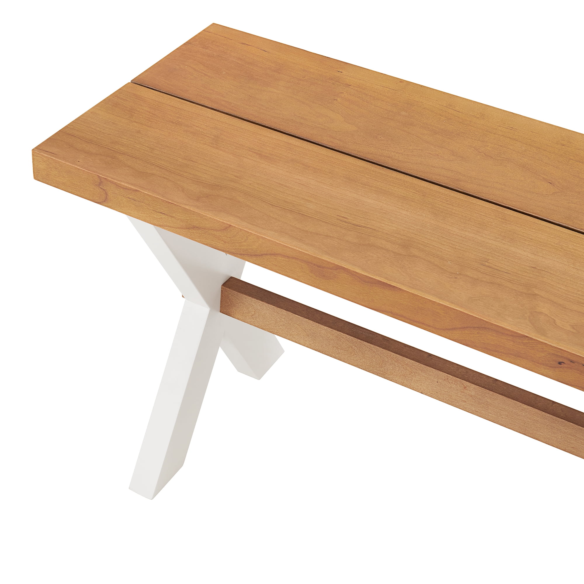 Alaterre Furniture Chelsea 48" Dining Bench, Two-Tone White Base, Versatile Seating for Kitchen, Dining Room, Entryway - Image 4