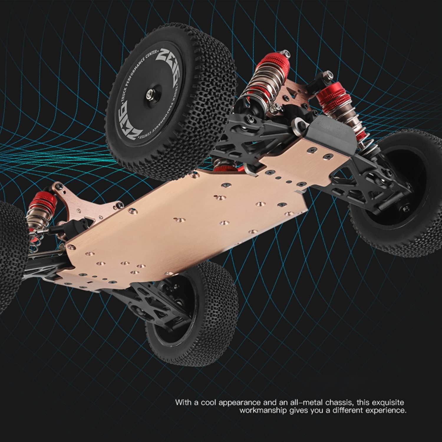 RC Car Buggy with Charger Extra 1500mAh Battery, 1:14 Full Scale 4WD 60km/h High Speed Racing Off-Road Drift for Kids Adults (Green) - Image 3