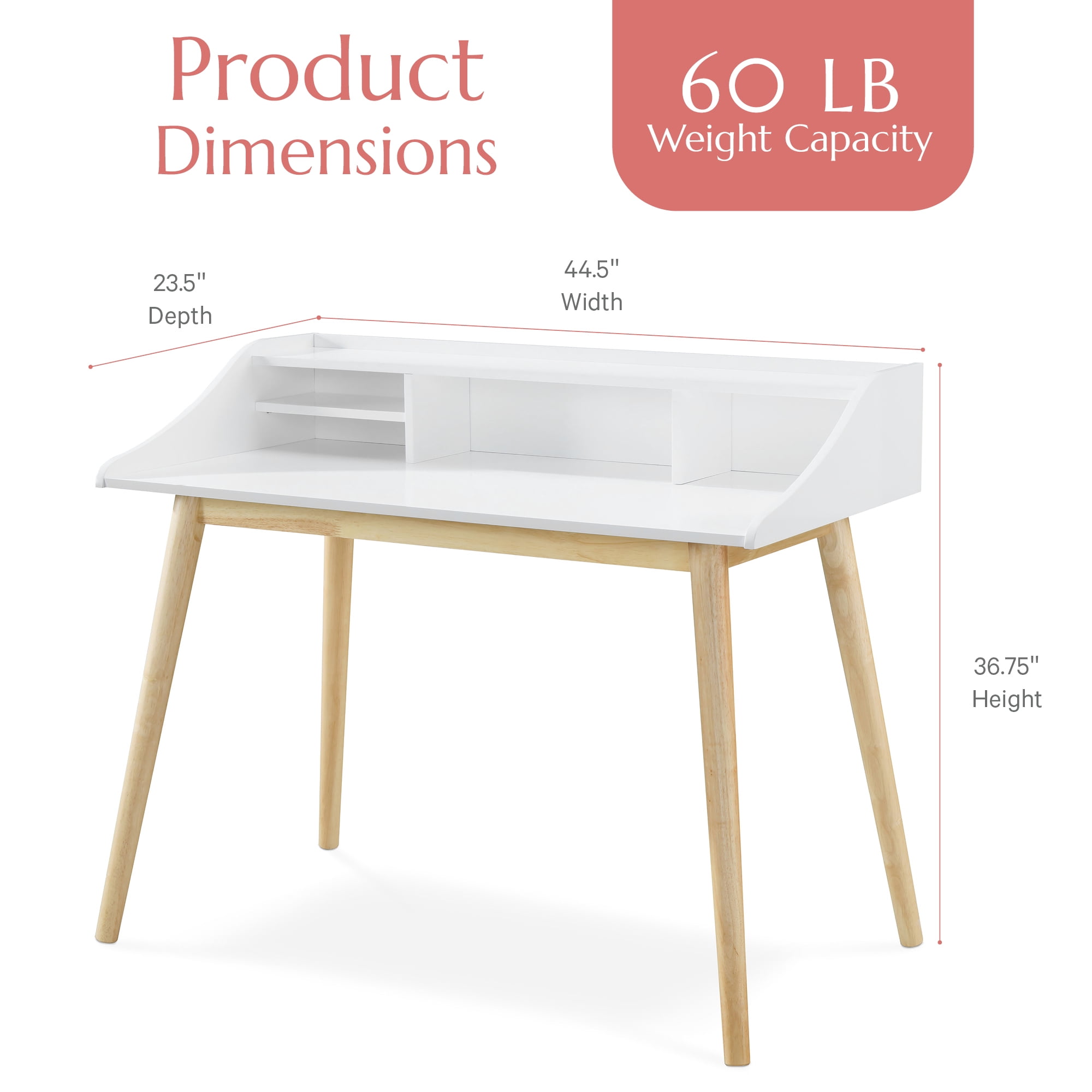 Adore Decor Alton Desk White - Image 3