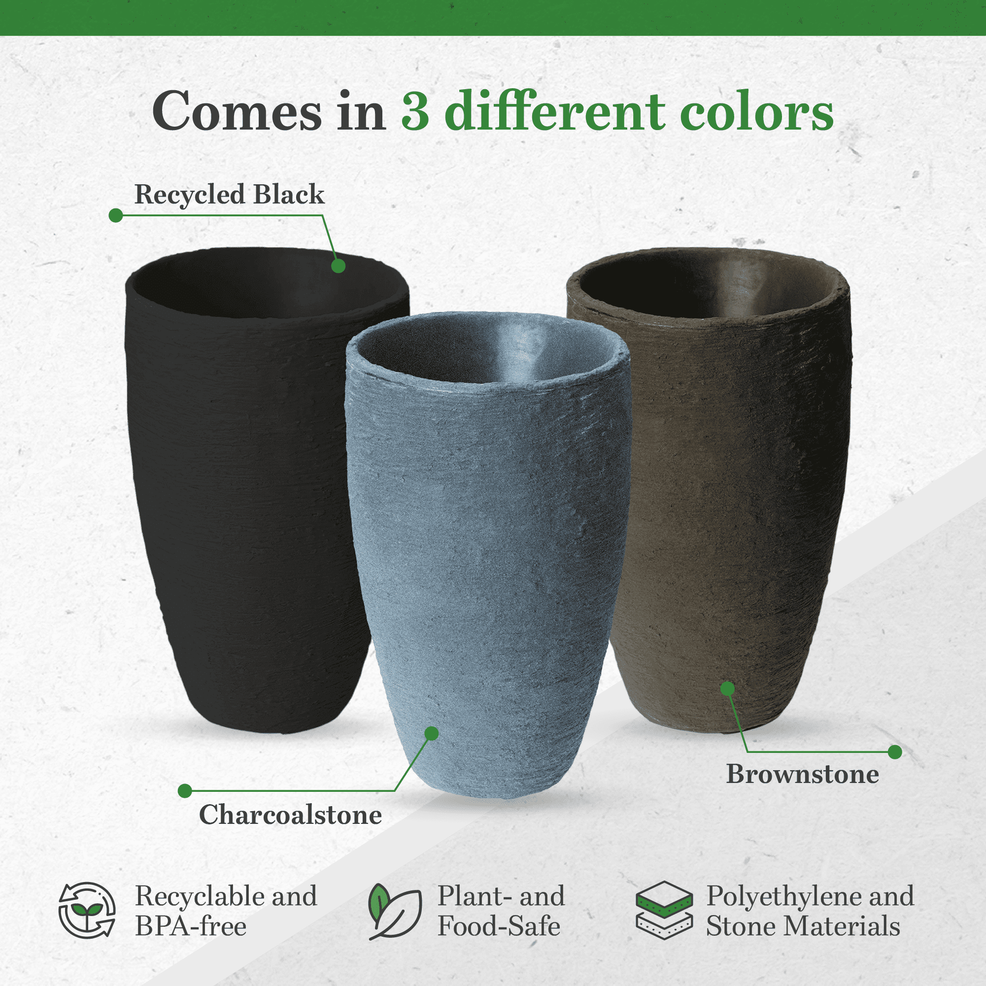 Algreen Products Athena 28.5" Self-Watering Flower Pot & Planter, Charcoal - Image 10