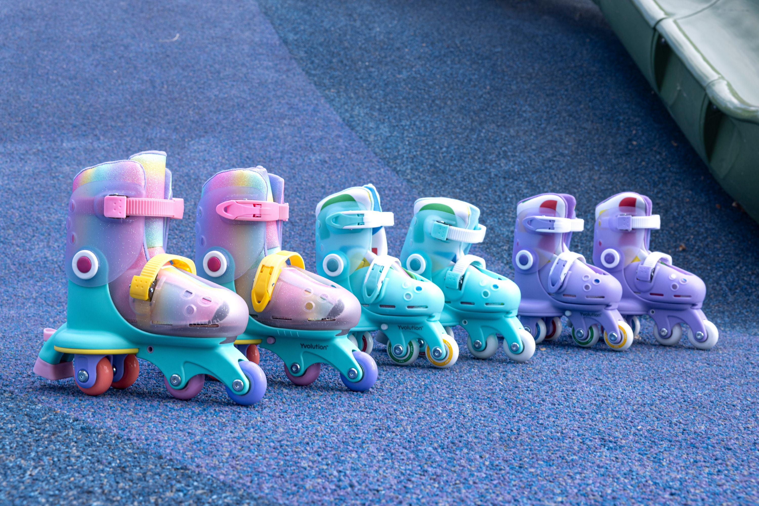 Yvolution Twista Kids Skates, Adjustable Modes, Kids Size 7J-11J, One Pair, Unisex, Green - Image 6