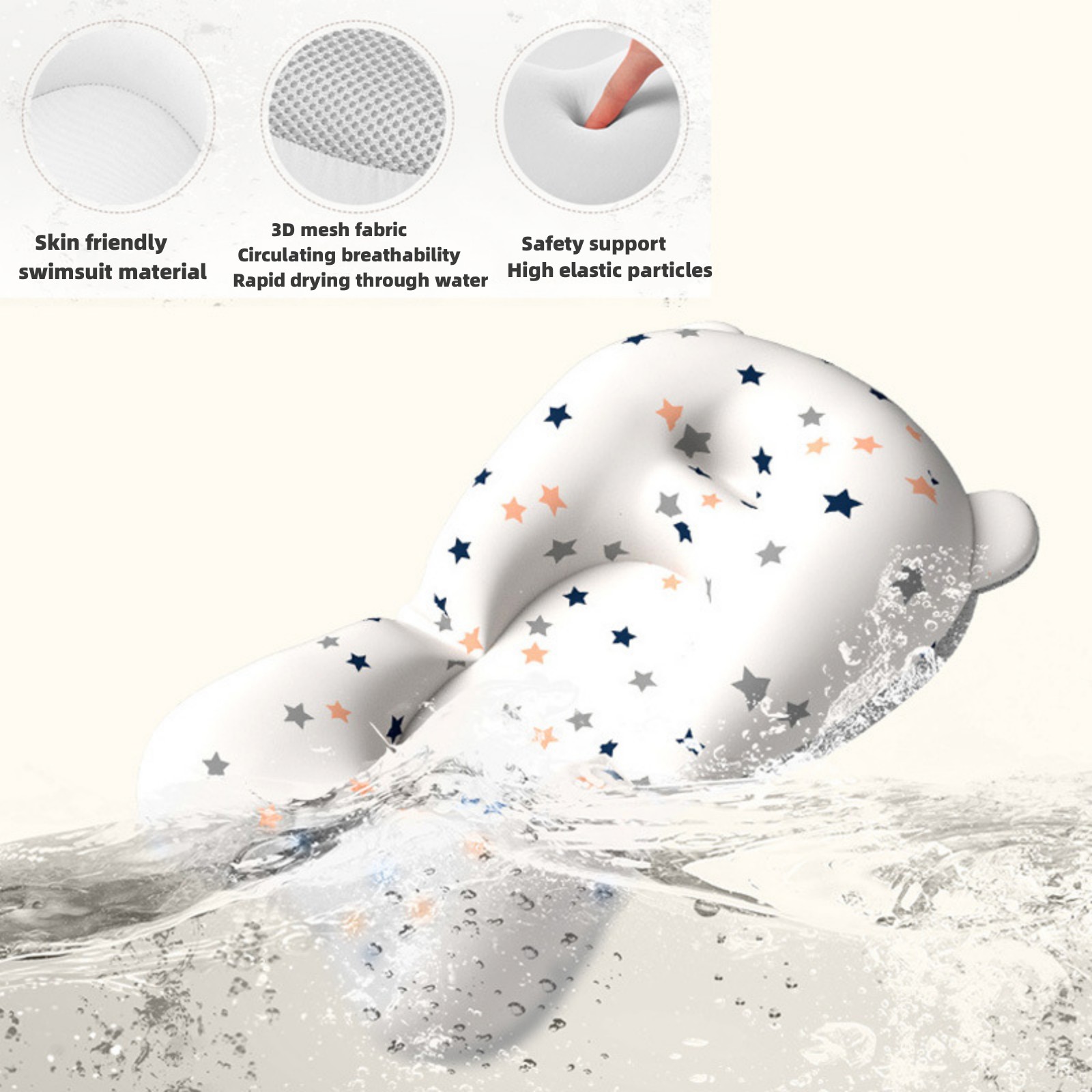 Yuhuan Collapsible Baby Bathtub Portable Foldable Baby Bath Tubs with Cushion & Thermometer & Bath Cap and Shampoo Brush for Infants to Toddler,Blue - Image 5