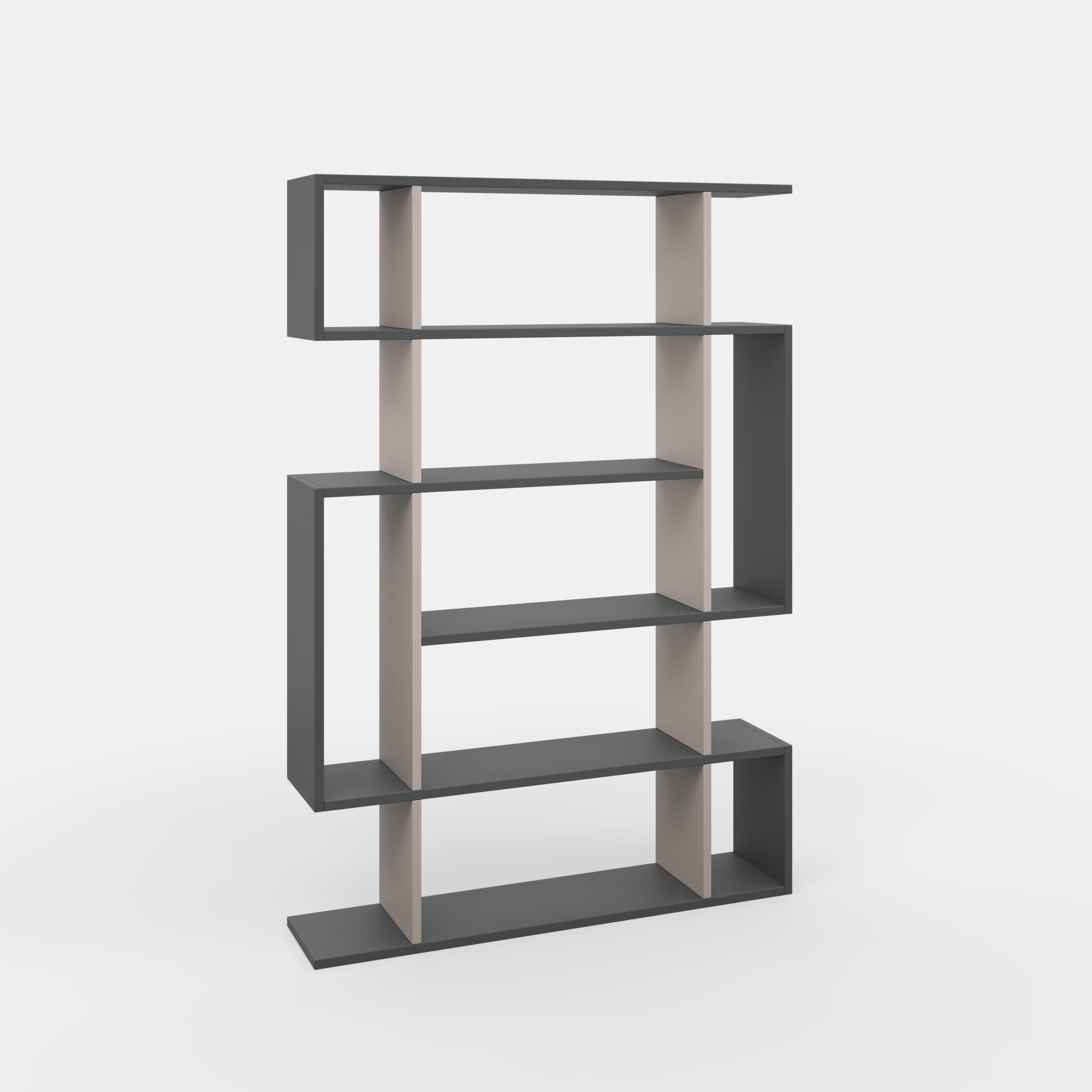 Ada Home Decor Furniture Multiple Tier Open Shelf Anthracite Light Mocha Blair Modern Bookcase - Image 5