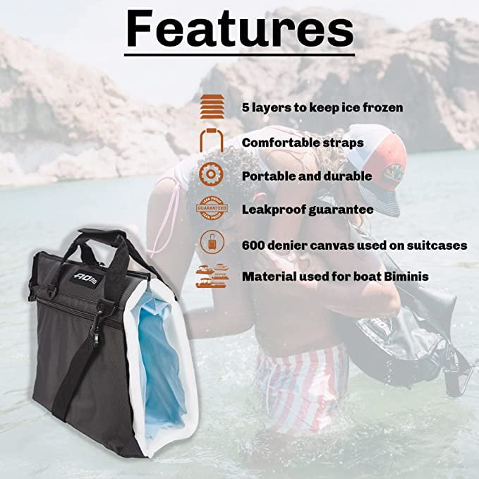 AO Coolers 12 Can Canvas Soft-Sided Cooler, Charcoal Gray - Image 6