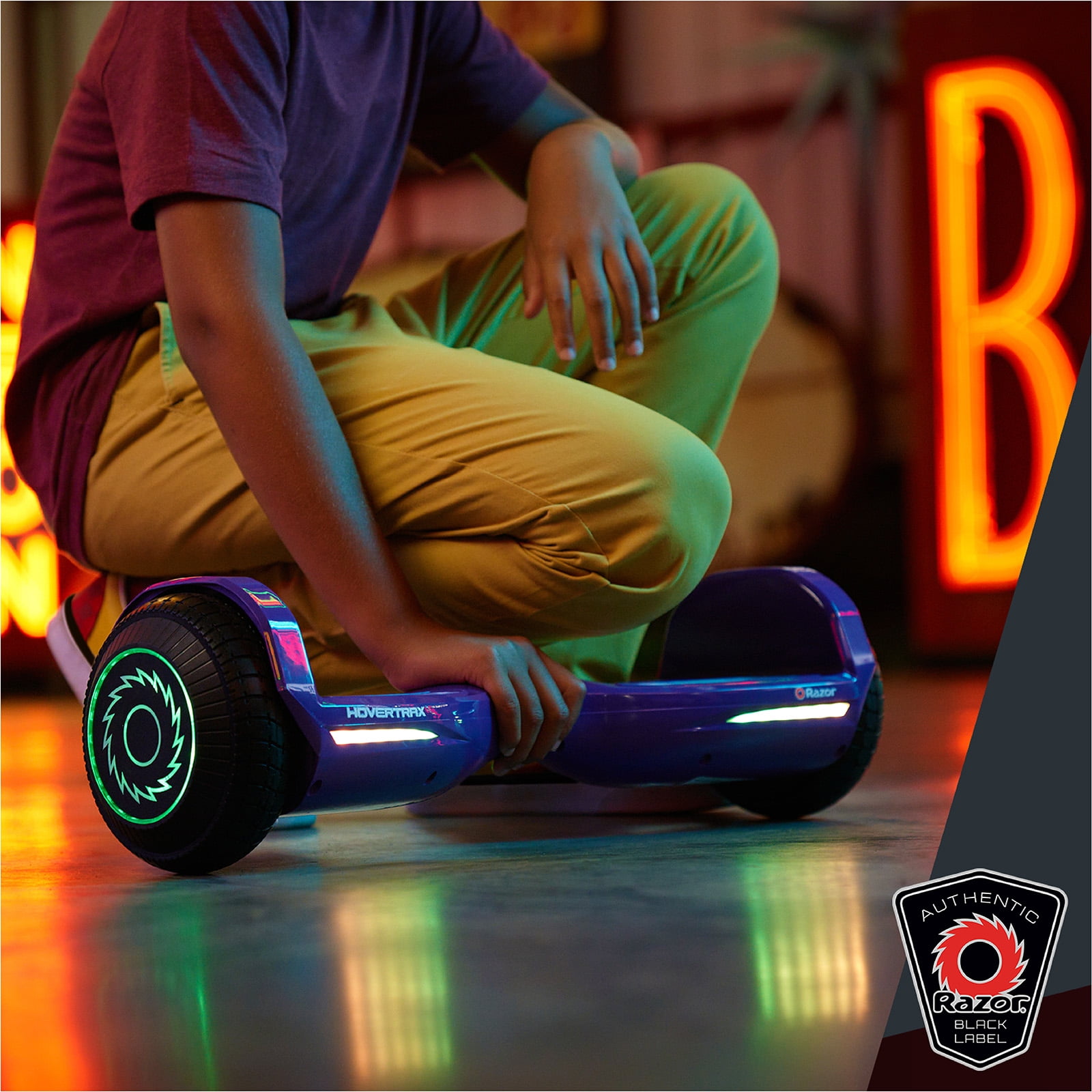 Razor Black Label Hovertrax - Purple, UL2272 Hoverboard for Child Ages 8+, Customizable Color Decals - Image 10