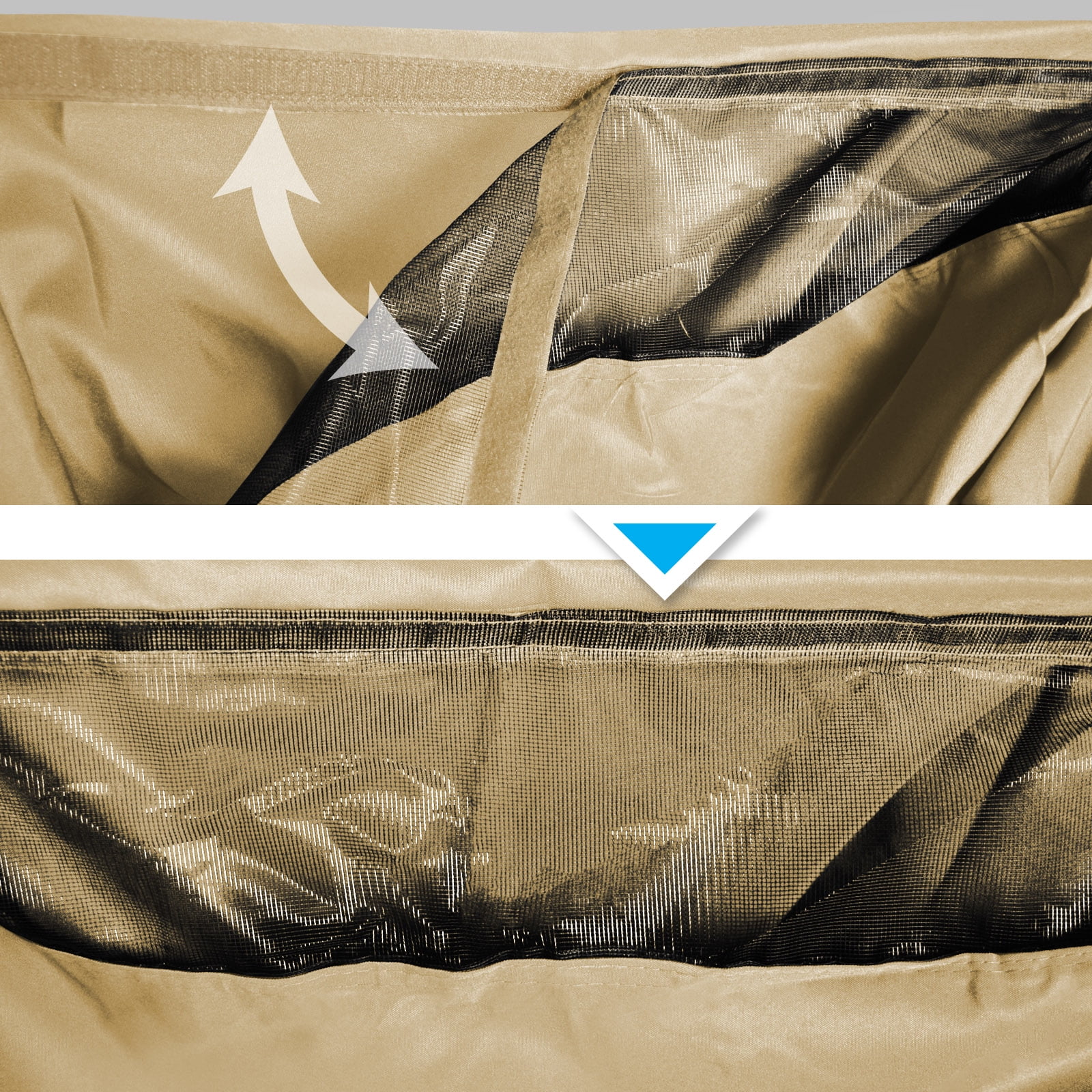 Sunrise Replacement top cover for 10'X10' gazebo canopy patio pavilion sunshade plyester Double tier-Beige - Image 10