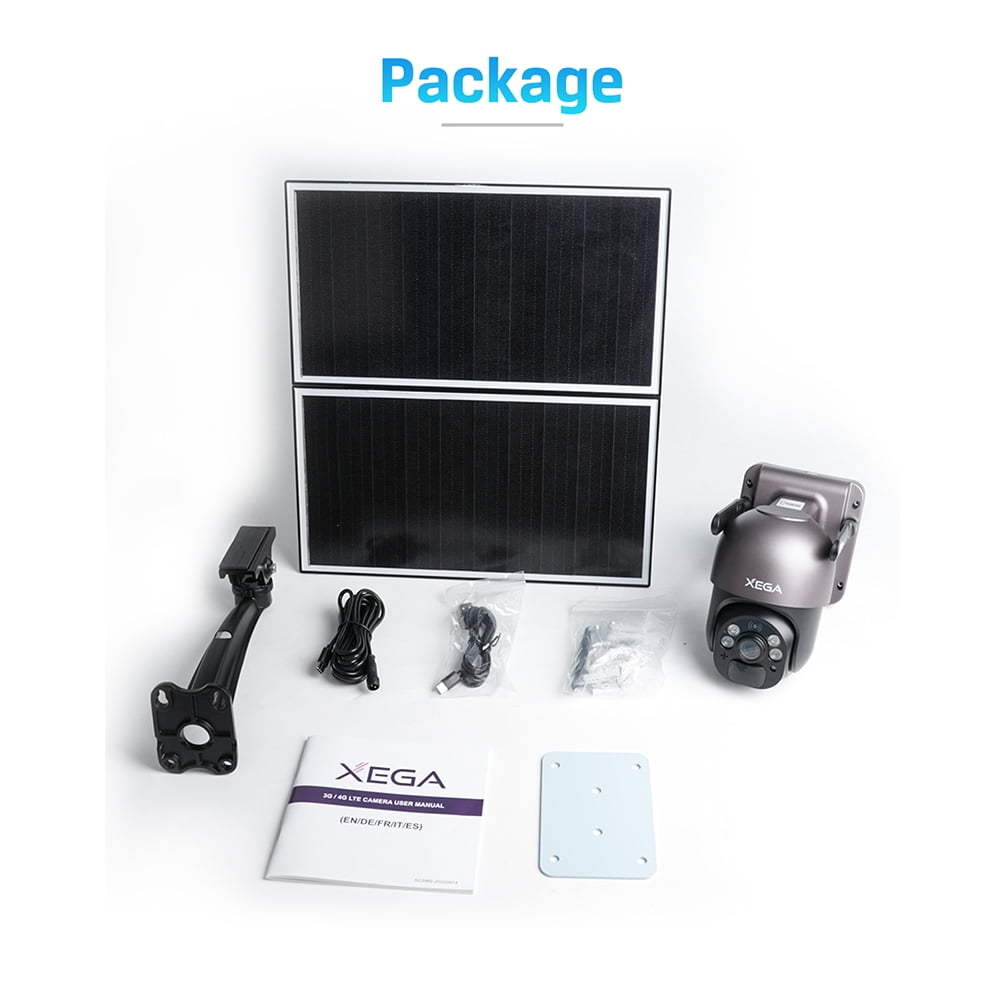 Xega XG-01-4G-1Pack 2K HD 2-Channel 4MP Outdoor Surveillance Camera with Sim Card, Black, 1-Pack - Image 8