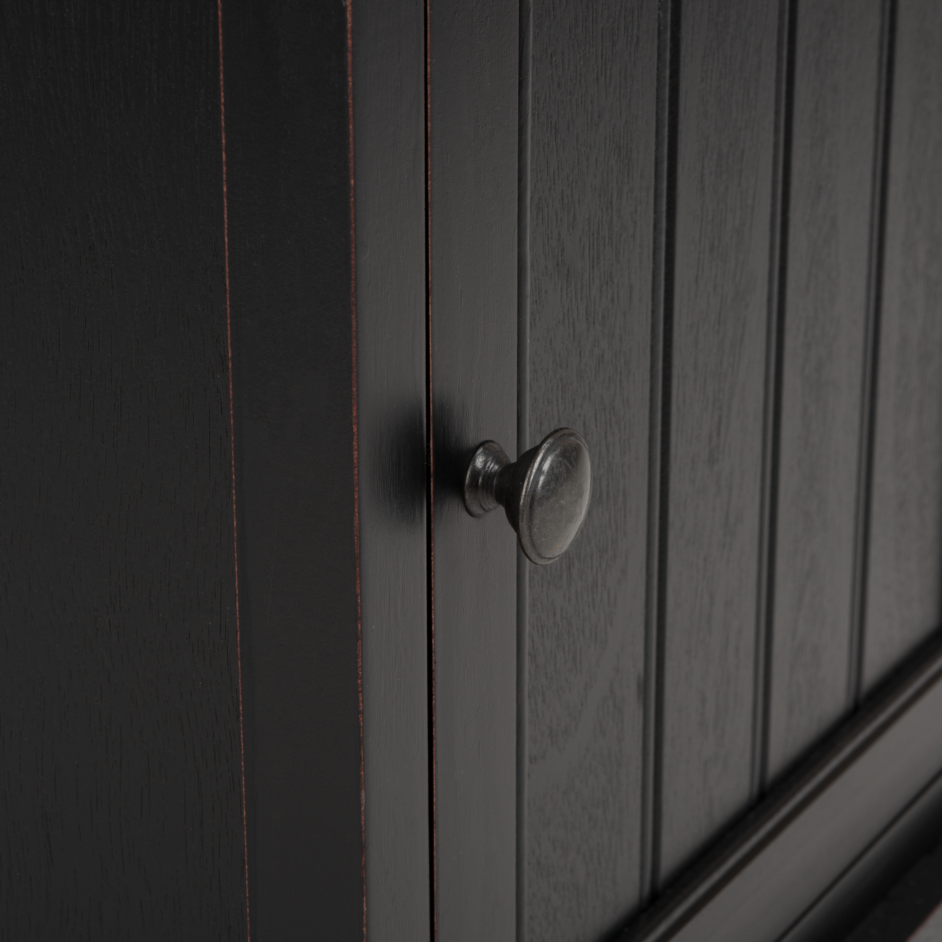 SAFAVIEH Connery Solid Nautical 2 Wicker Basket Storage Cabinet, Distressed Black - Image 5