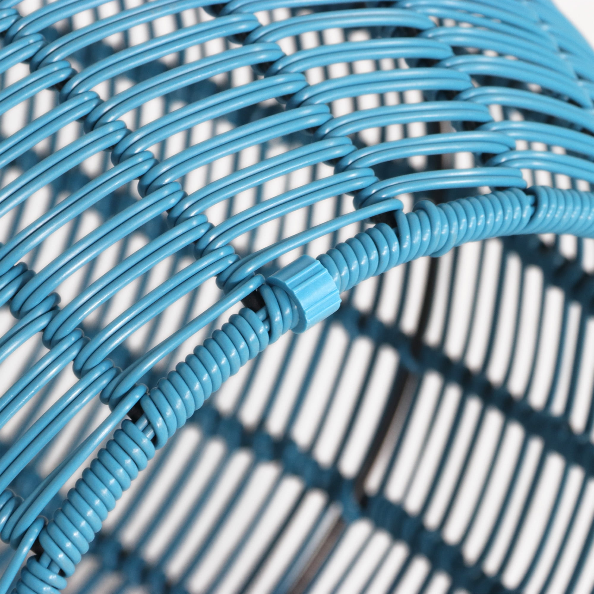 16in Wicker Outdoor Side Table - Blue - Image 5