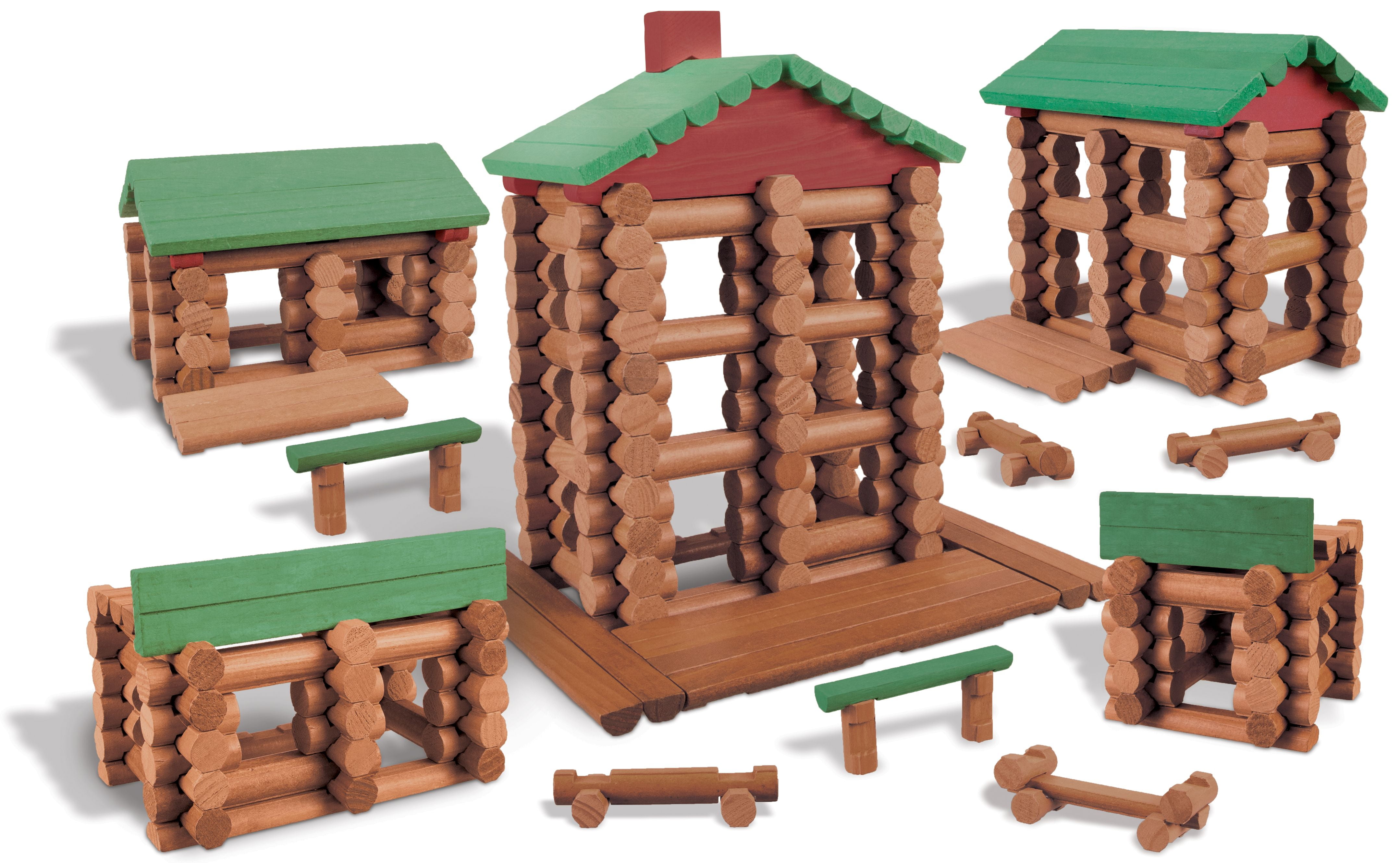 LINCOLN LOGS - Collector's Edition Village - 327 All Wood Pieces - Collectible Tin - Image 5