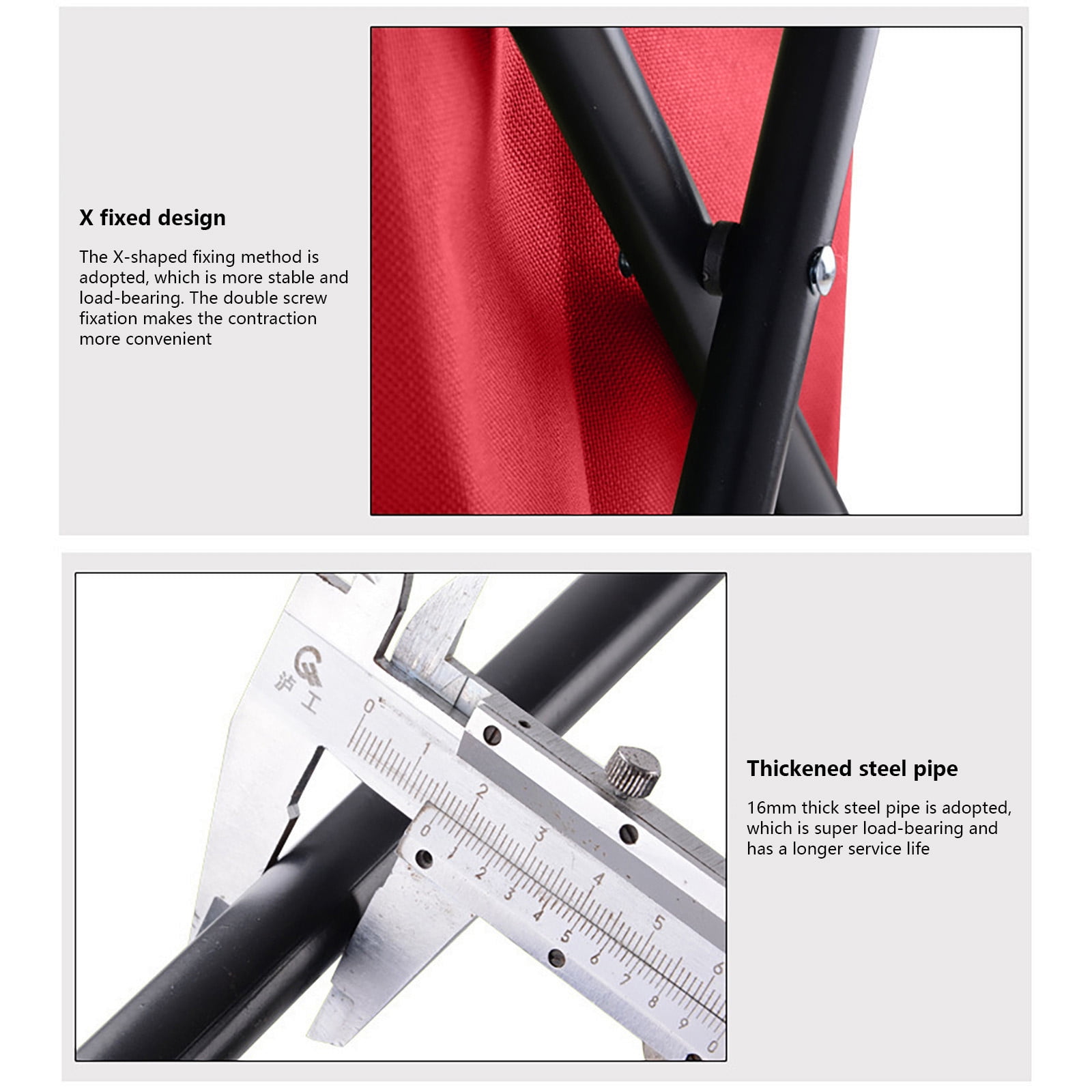 Tuphregyow Outdoor Folding Fishing Chair with Storage Bag Compact and Portable Camping Stool Backpack Chair made with Oxford Cloth for Beach, Outings, and Family Use Red - Image 3