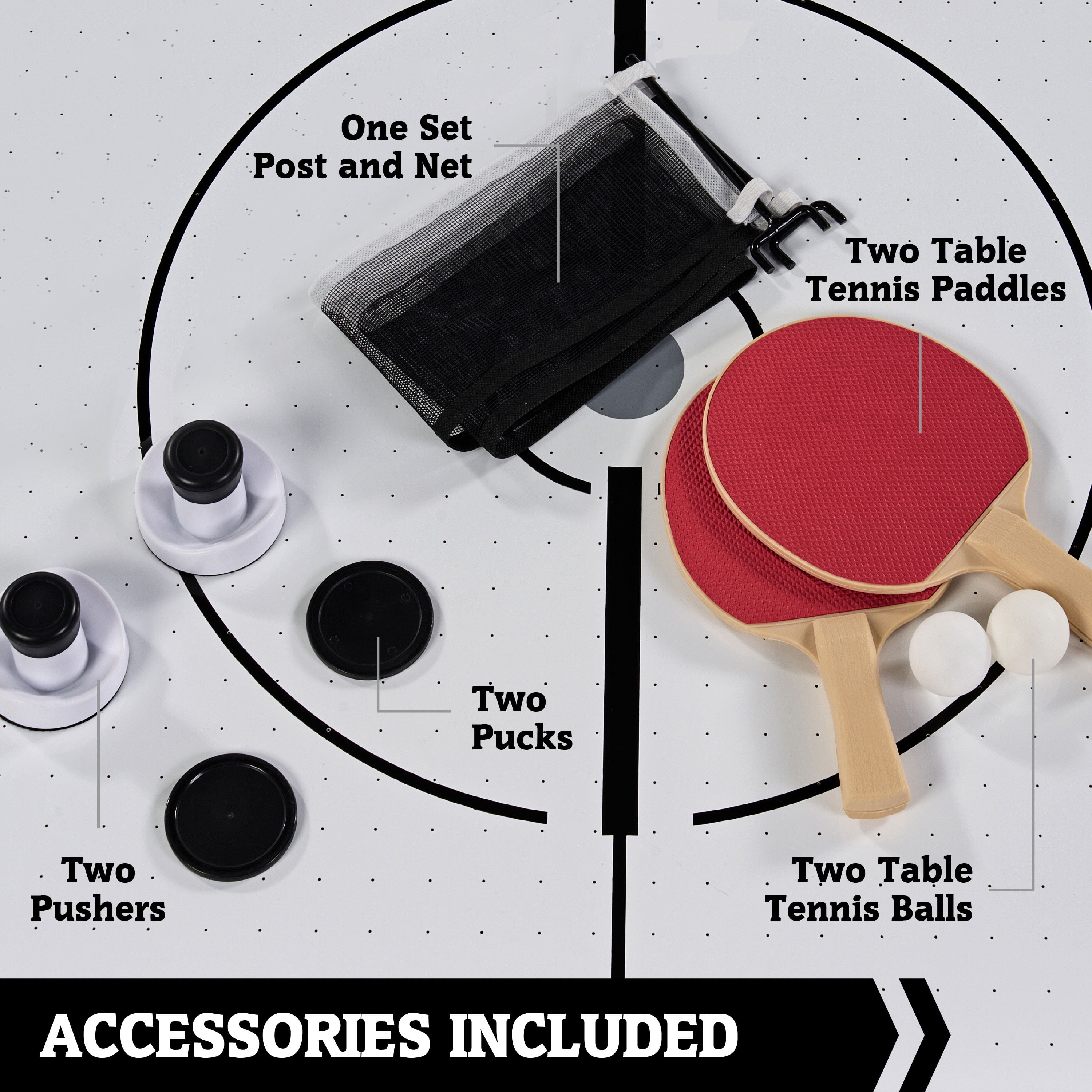 72" 2-in-1 Combo Game, Air Hockey, Table Tennis Table Top, by Hall of Games - Image 9