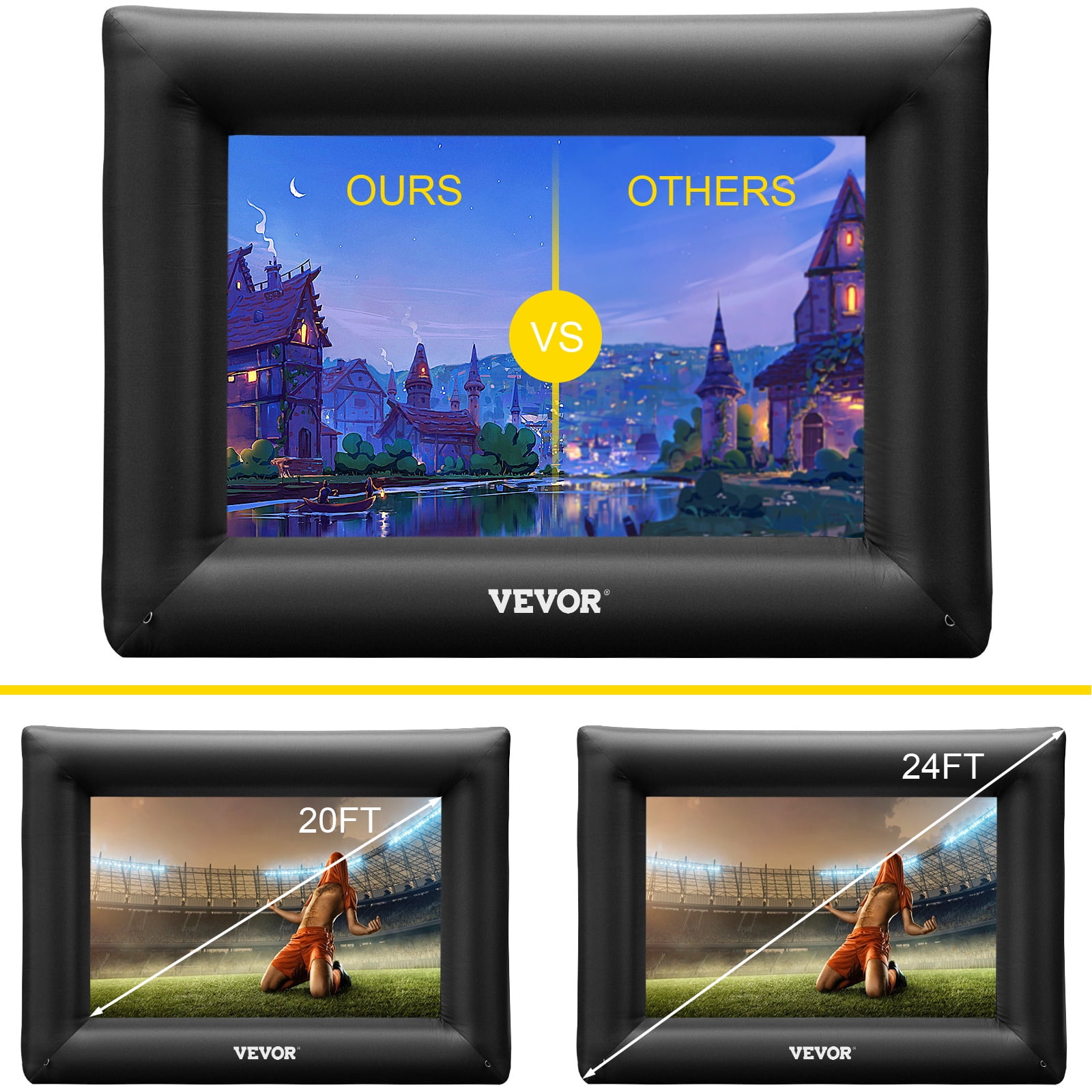 SKYSHALO Inflatable Movie Screen 24ft Projection Outdoor Theater W/Fan for outside with 350W Air Blower and Portable Bag for Outdoor Movie Supports Front/Rear Projection - Image 4