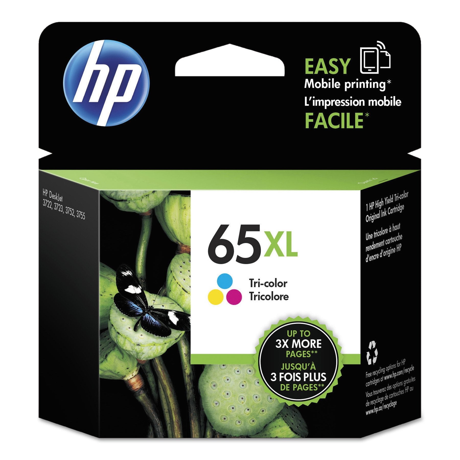 HP 65XL High-Yield Black; Tri-Color Original Ink Cartridge, 2/Pk N9K04AN, N9K03AN - Image 4