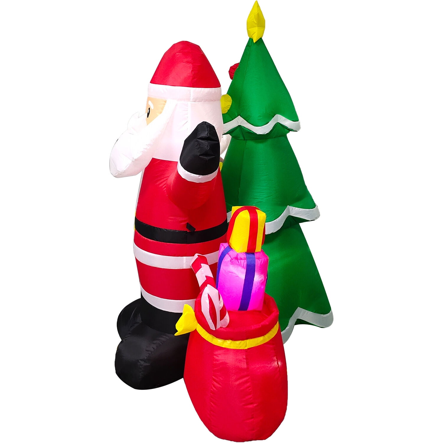 Fraser Hill Farm 6-Ft. Tall Pre lit Mr. and Mrs. Claus with Tree Inflatable with Music, FHFMRMRSCLS061-L - Image 10