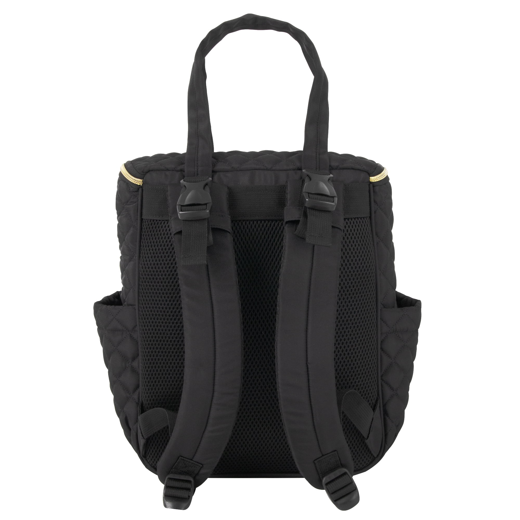 Jessica Simpson Black Diamond Quilted Multi-Pocket Dual Zipper Closure Fashion Diaper Bag Tote and Backpack with Running Cheetah Interior, Matching 3-Ply Folding Baby Changing Pad & Changing Caddy - Image 4