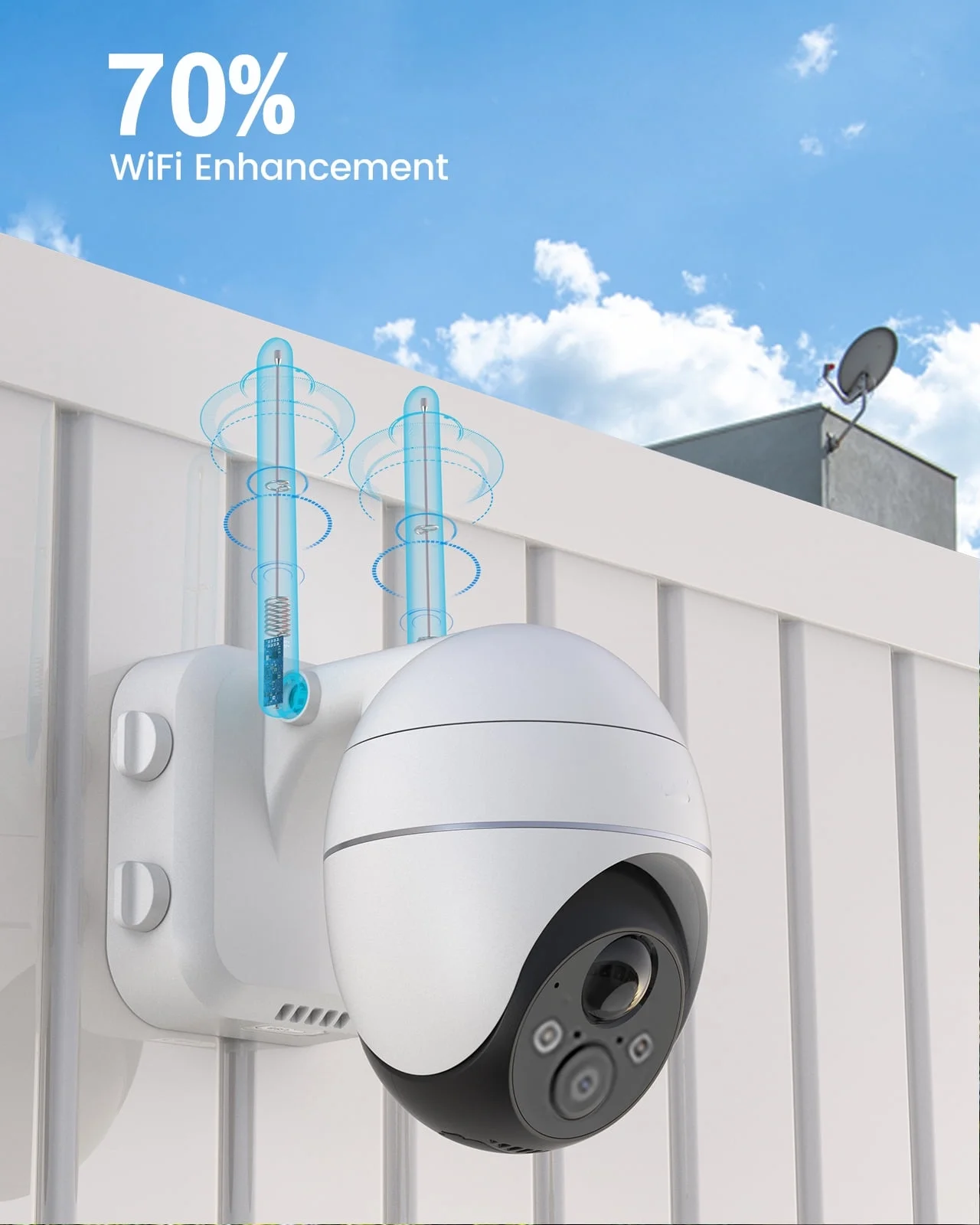 360° View PTZ Solar Security Cameras Wireless WiFi Outdoor, Spotlight 2K/3MP, Color Night Vision, PIR Motion Detection, Solar Outdoor Home Surveillance Camera, Work with Alexa - Image 3