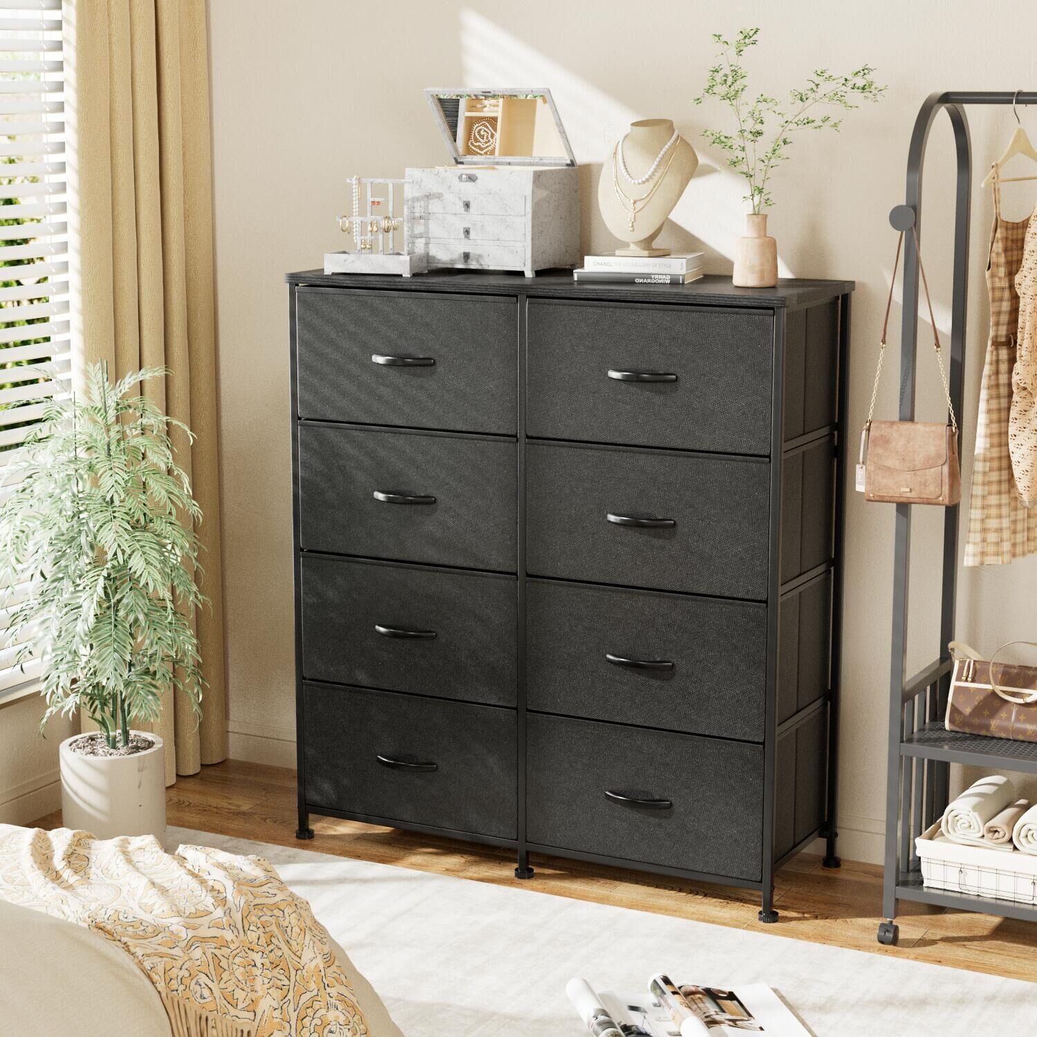 Vineego Dresser for Bedroom with 8 Drawers, Wide Chest of Drawers, Fabric Dresser,Black - Image 7