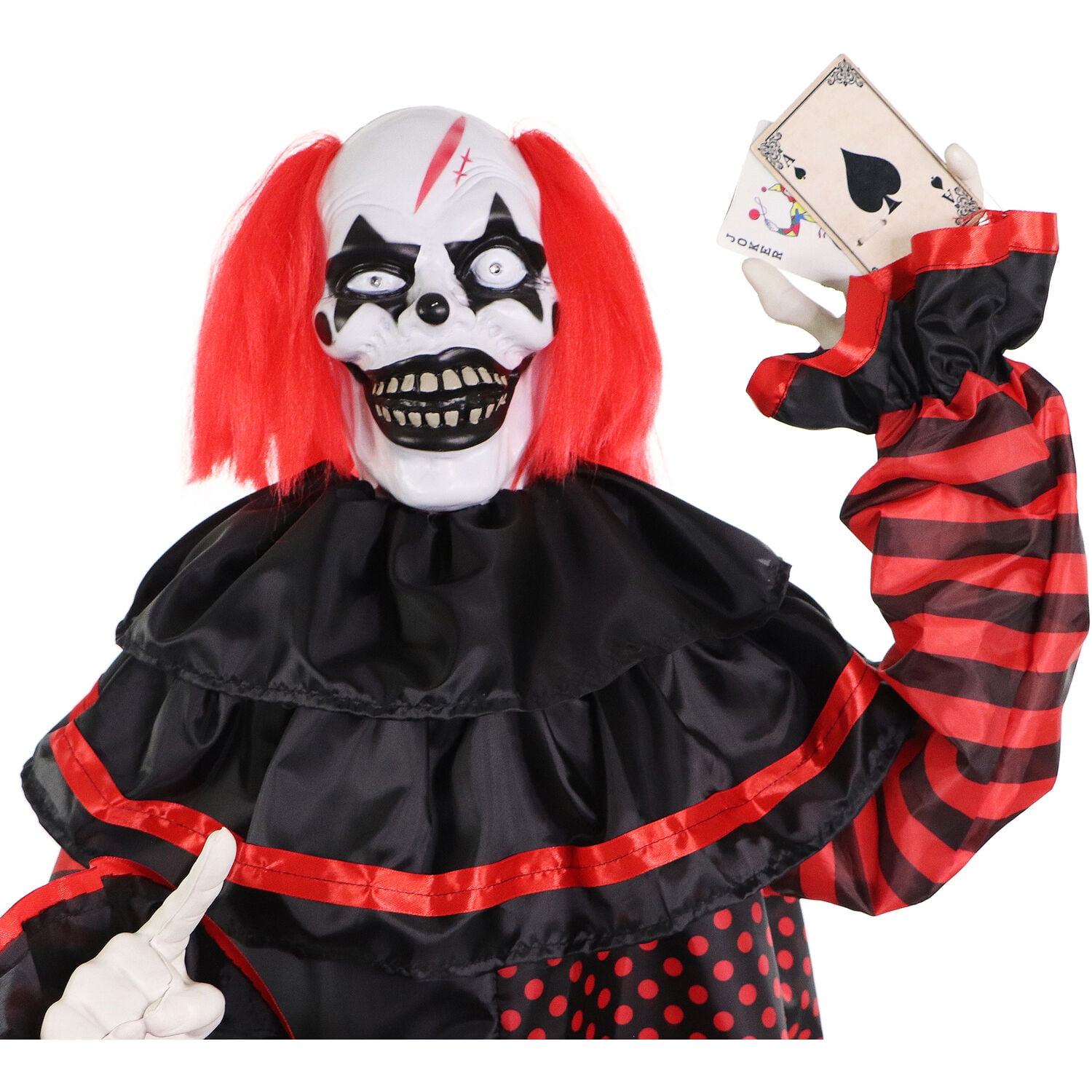 Haunted Hill Farm 6 ft Animatronic Pop-Up Two-Headed Clown with Light-Up Eyes for Scary Halloween Decoration, HHCLOWN-32FLSA - Image 12