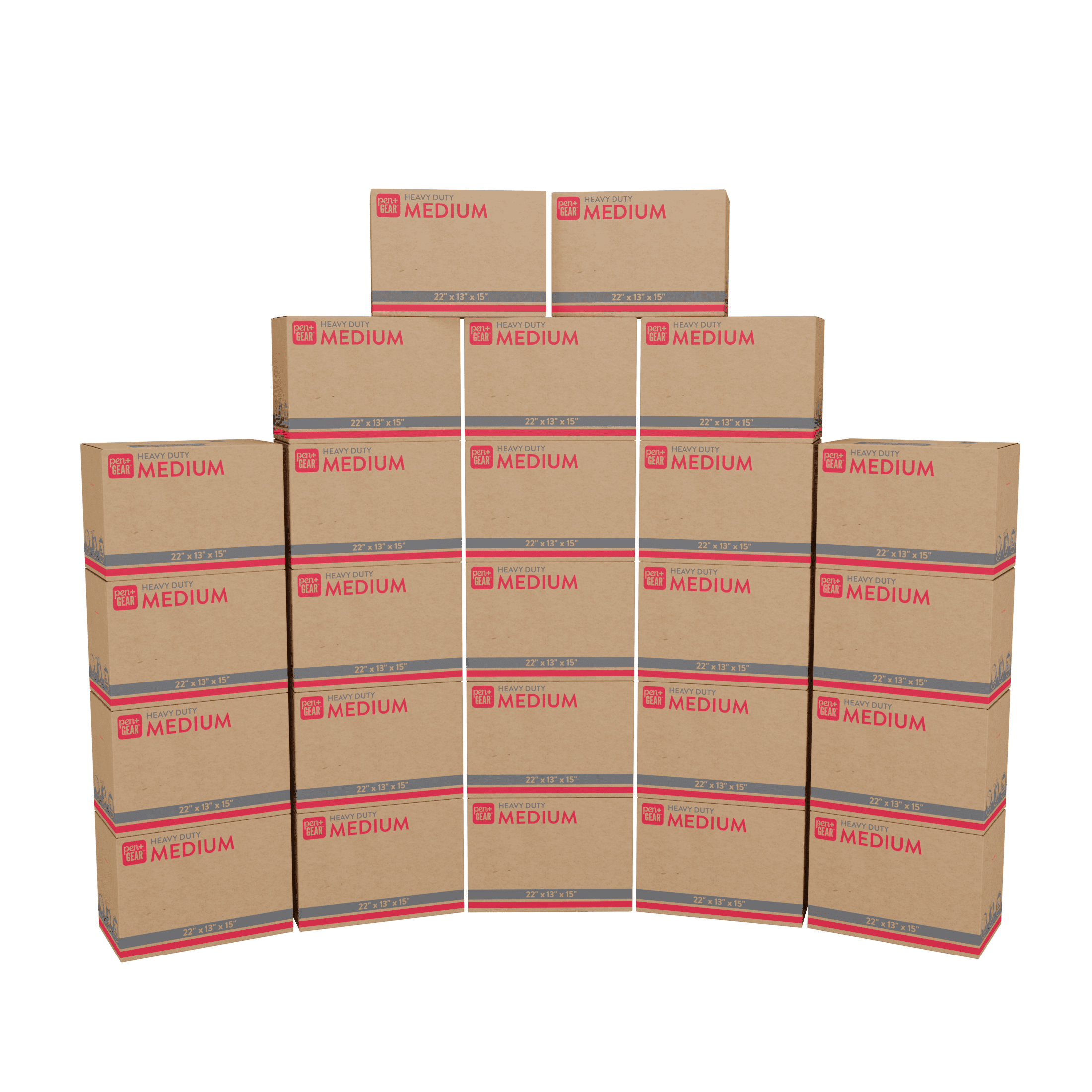 Pen+Gear, Medium Heavy Duty Recycled Moving Storage Boxes, 22in x 13in x 15in, Kraft ,15 Count - Image 11