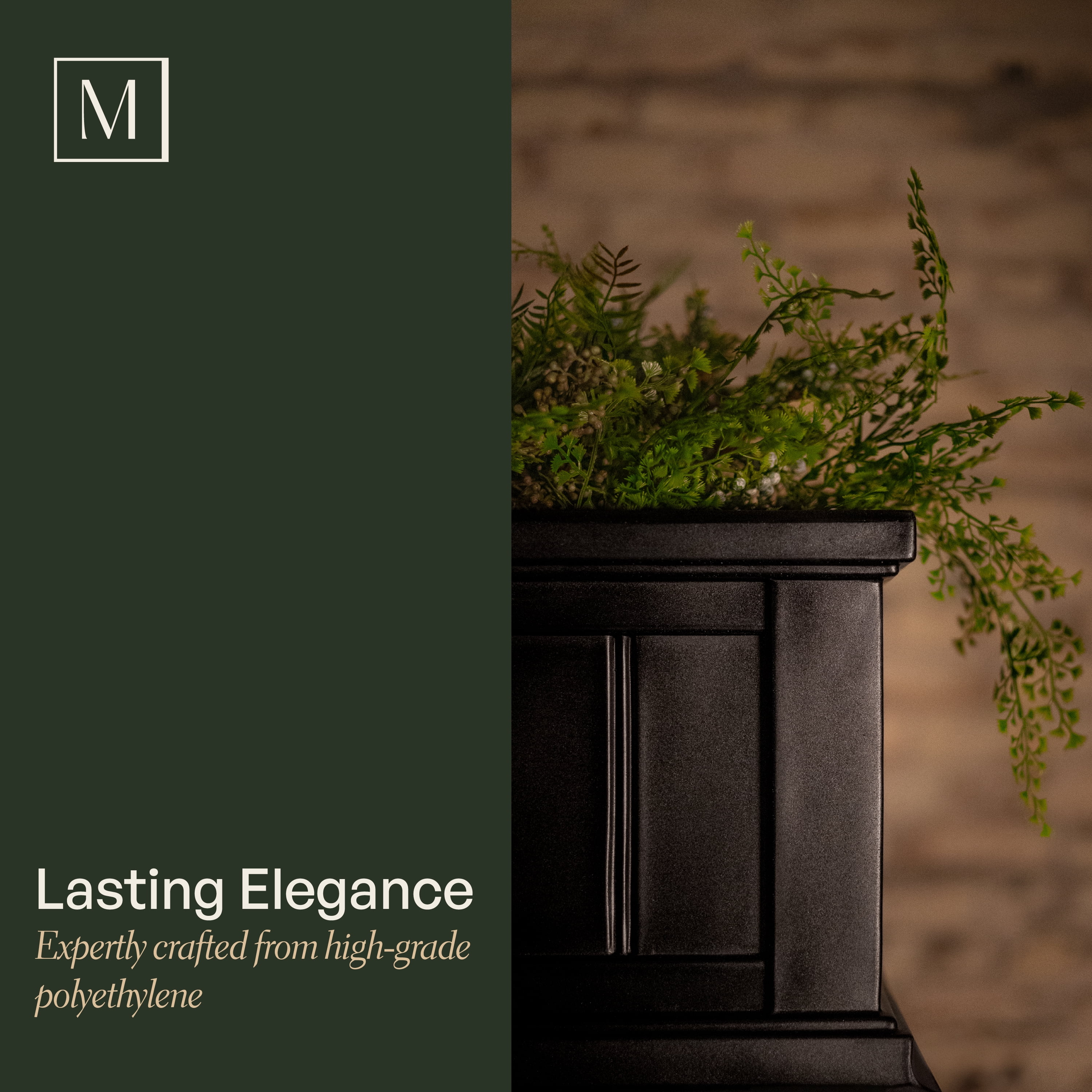 Cape Cod 36" x 11" x 11" Rectangle White Self-Watering Plastic Window Box Planter - Image 3