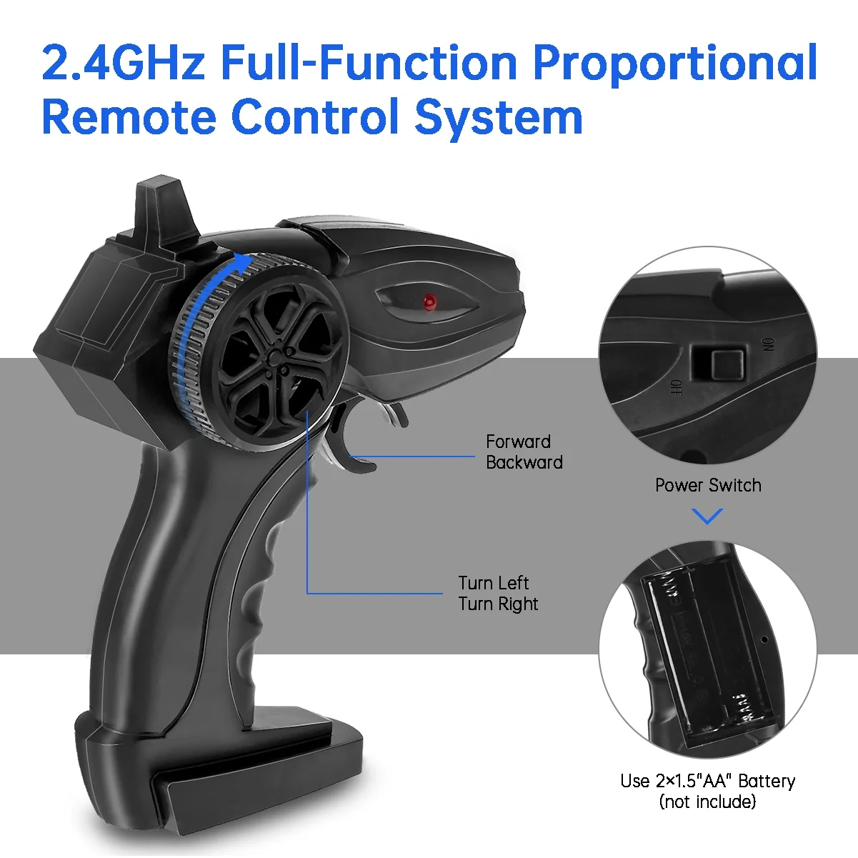 4WD Top Speed 18 Km/h Electric Toy Off Road ,1:16 Scale Remote Control Car,2.4GHz RC Monster Vehicle Truck Crawler with One Upgraded Rechargeable Battery for Kids and Adult, High Speed All Terrain Car - Image 3