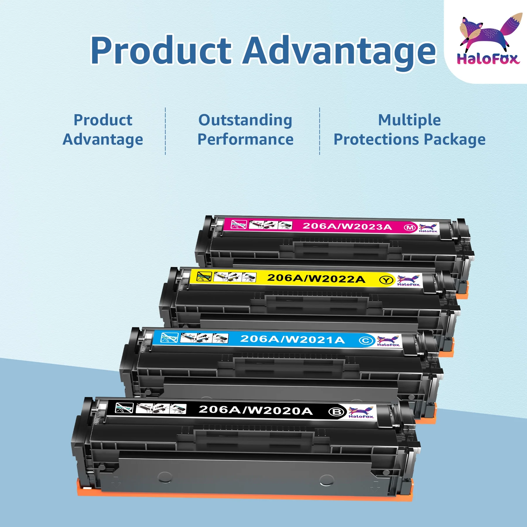 206X W2110X Toner Compatible for HP 206X W2110X 206A Toner Cartridge for Color Pro MFP M283fdw M283cdw M255dw Printer,Black Cyan Magenta Yellow,4 Pack(No Chip) - Image 5