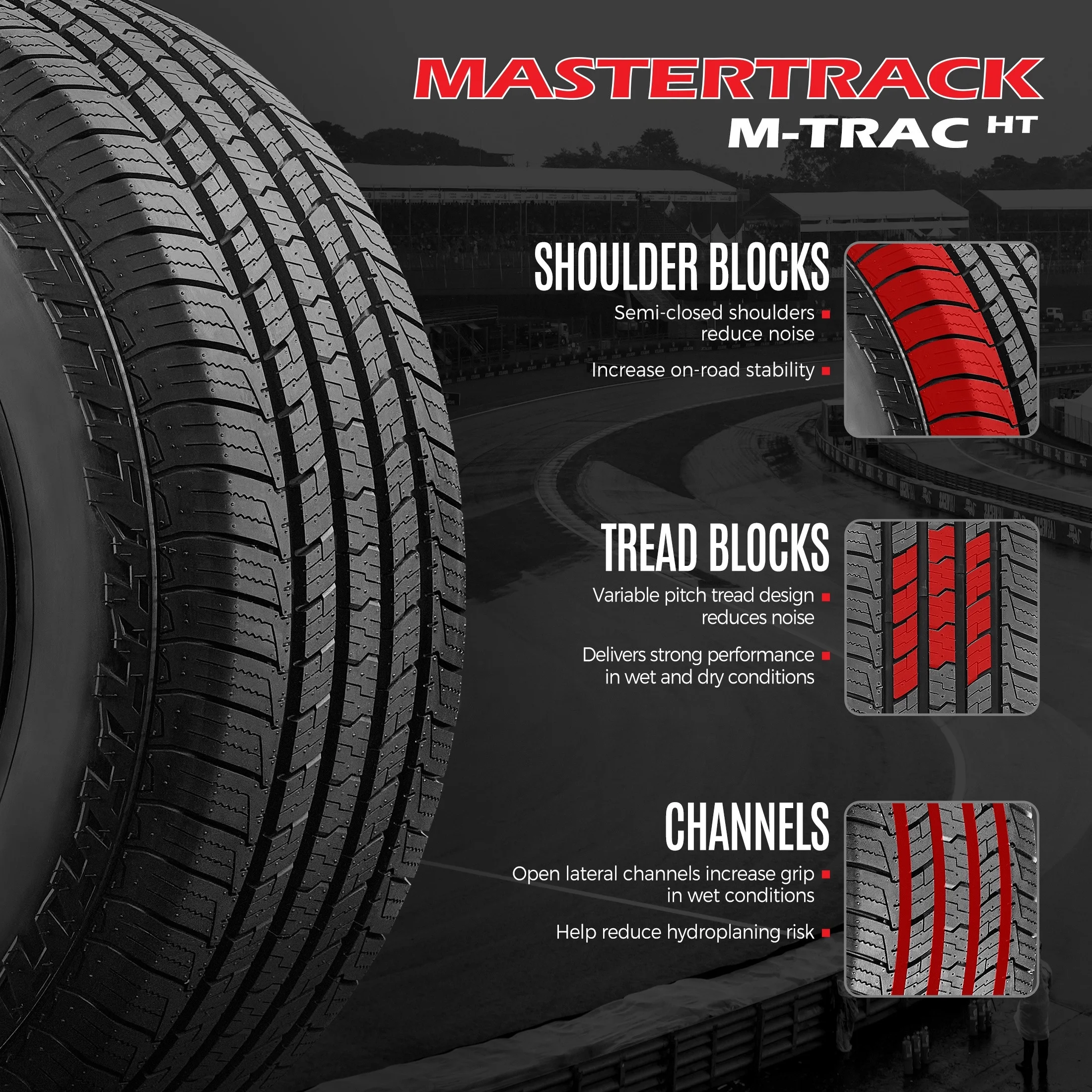 Mastertrack M-TRAC HT Highway Terrain LT245/75R16 245/75R16 10 Ply 120/116S E SUV Light Truck Tires - Image 7