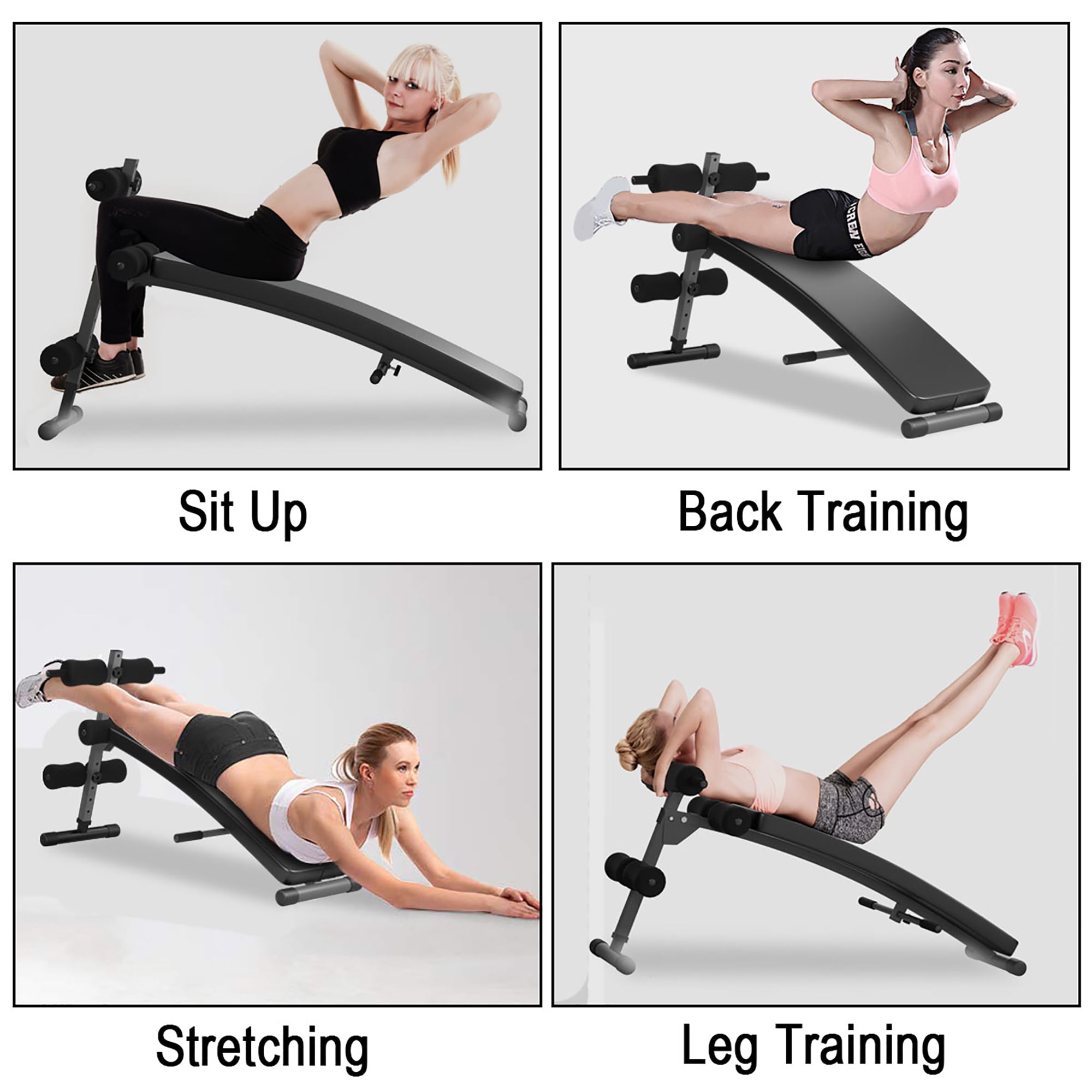 Adjustable Arc-Shaped Decline Sit up Slant Bench Crunch Board Fitness Workout - Image 8
