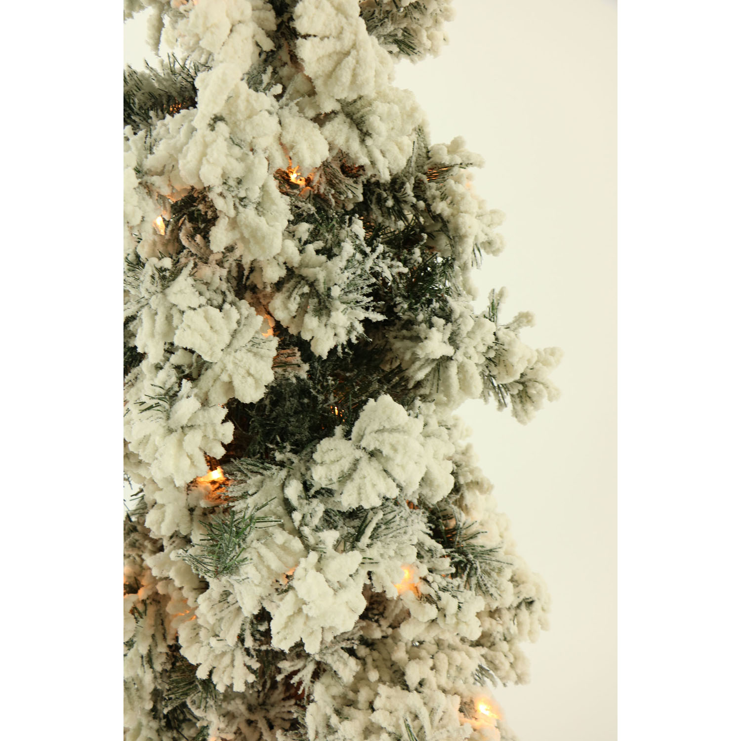 Fraser Hill Farm Set of Two 3-Ft. Snowy Alpine Artificial Trees with Clear Lights - Image 6