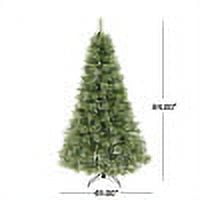 Noble House Pre-Lit 7' Cashmere Pine and Mixed Needles Clear LED Hinged Artificial Christmas Tree Snow and Glitter Branches and Frosted Pinecones - Image 3