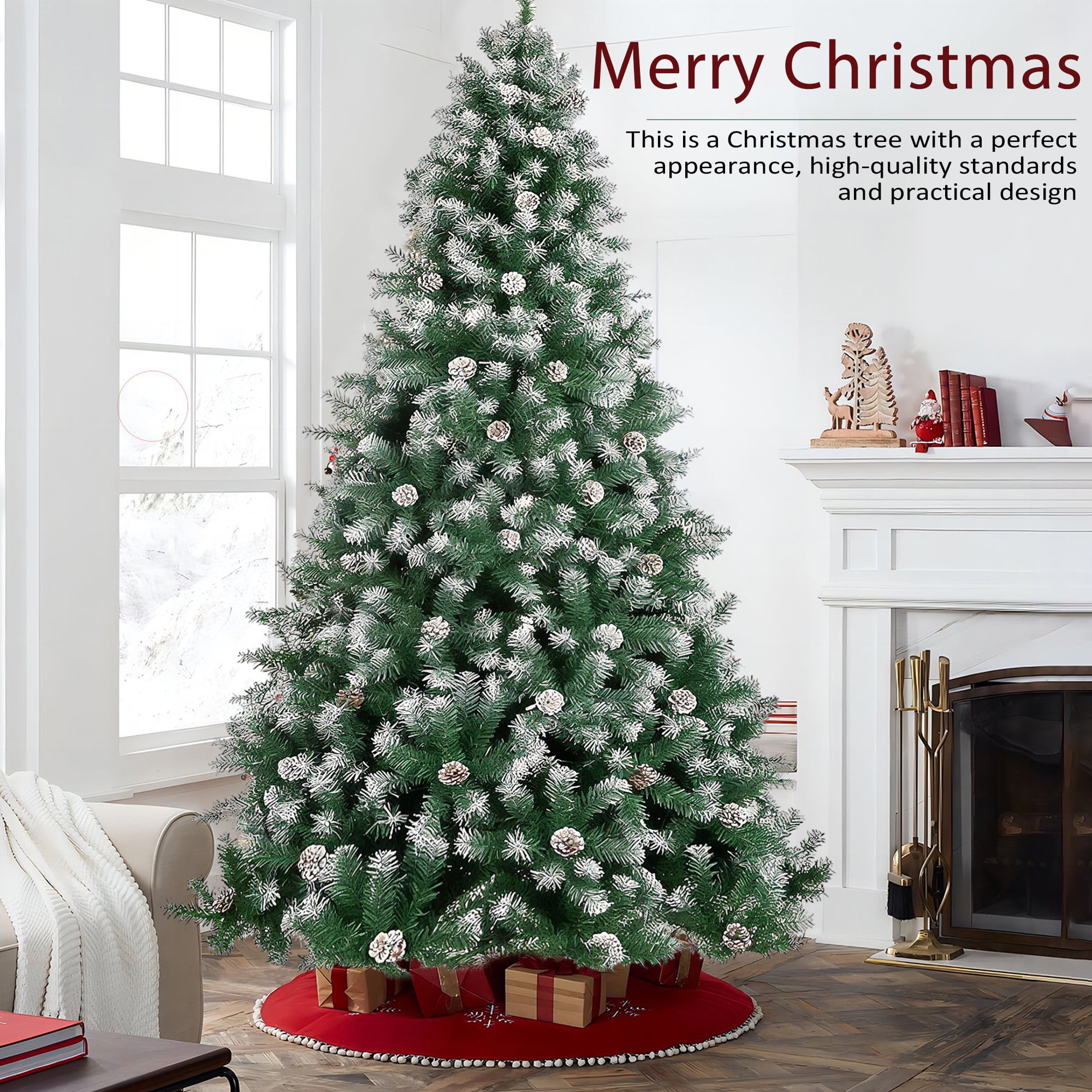 Yexmas 6ft Pre-Lit Christmas Tree, 8 Modes LED Lights, Artificial Xmas Tree with Large Storage Bag - Image 10