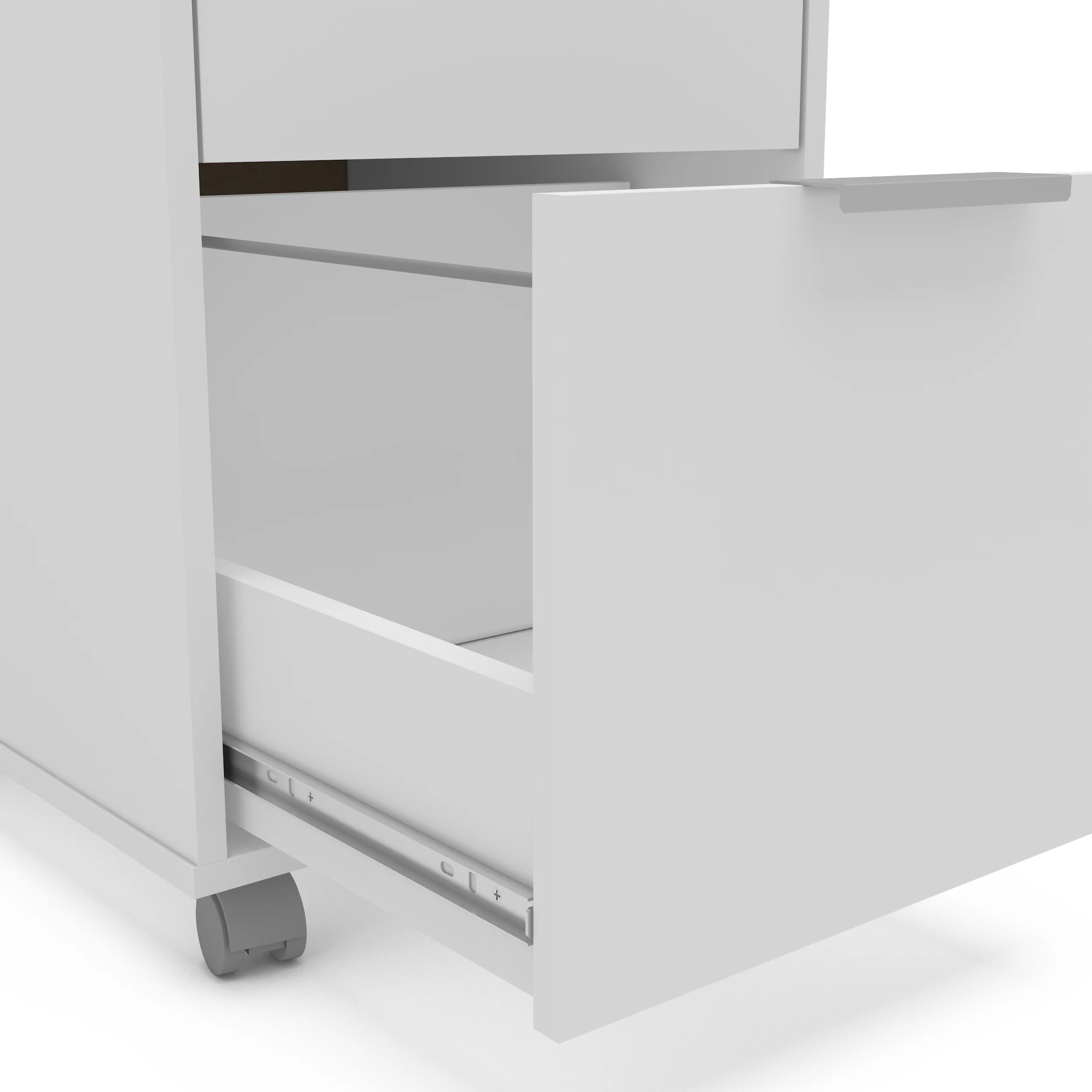 Polifurniture Durban Two Drawer Mobile Wood File Cabinet, White - Image 3