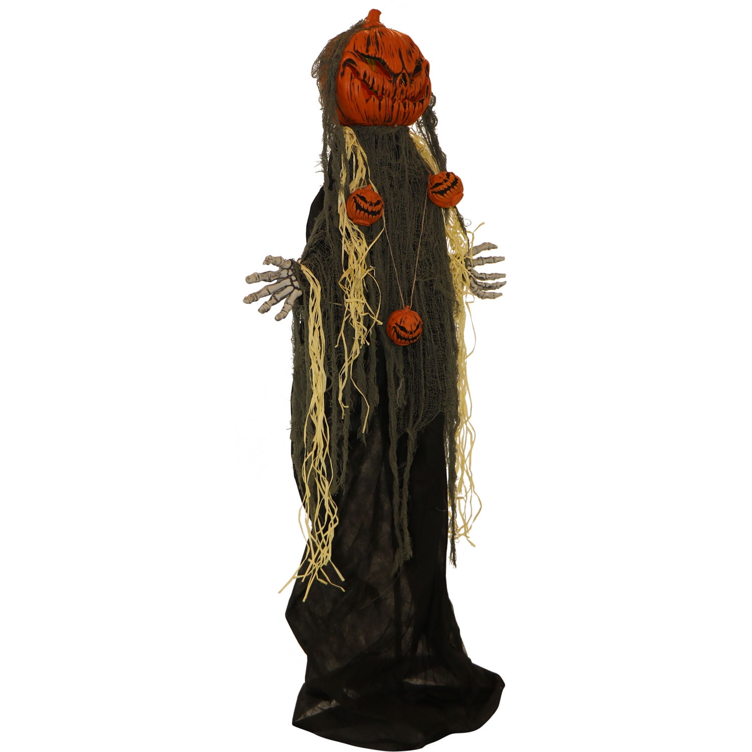 Haunted Hill Farm 5.3 ft Animatronic Pumpkin Man, Indoor/Outdoor Halloween Decor, Multi-Color, HHPUMP-6FLS - Image 12