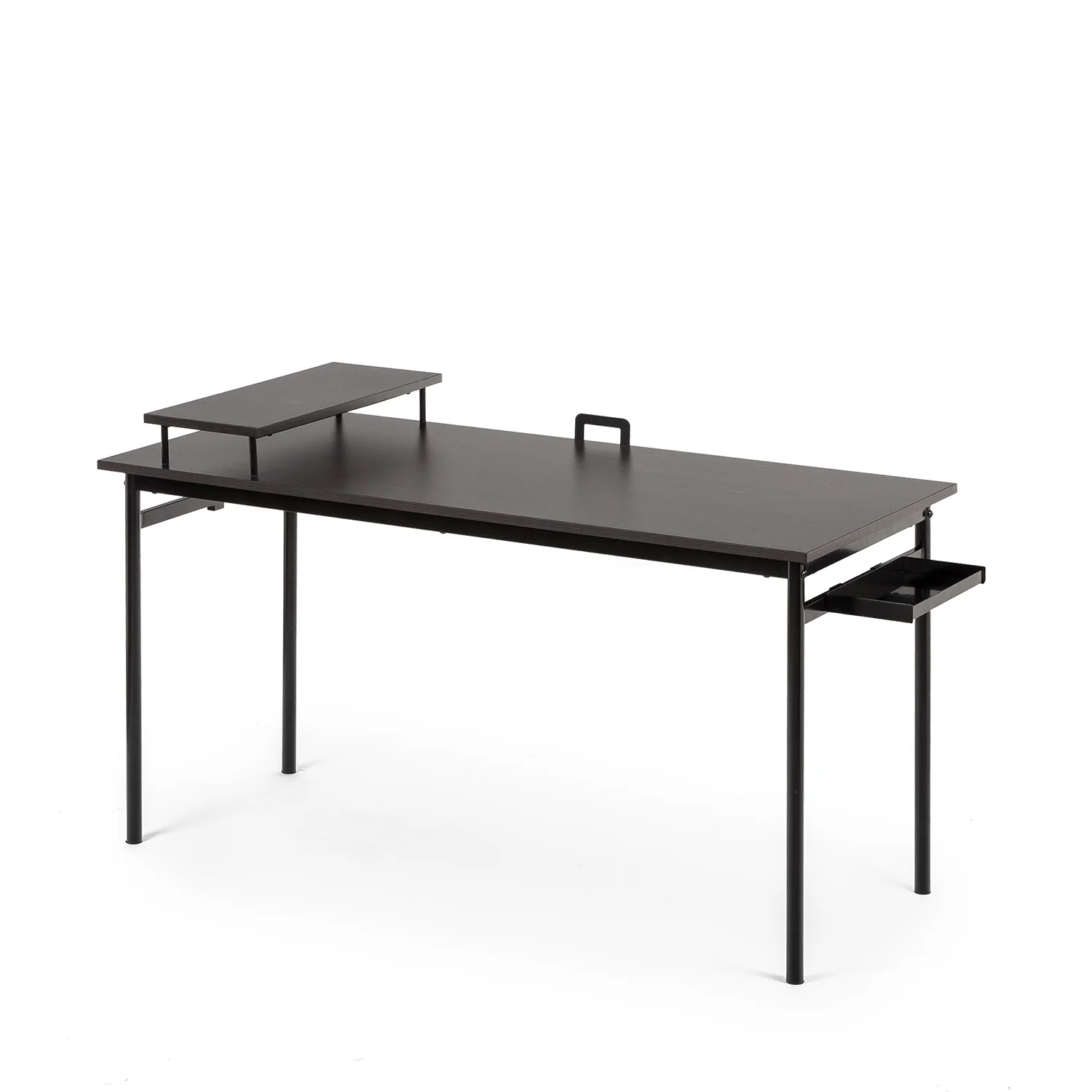 Zinus Tresa Black Metal Desk with Storage and Monitor Stand, 23 x 55 x 29 in - Image 3