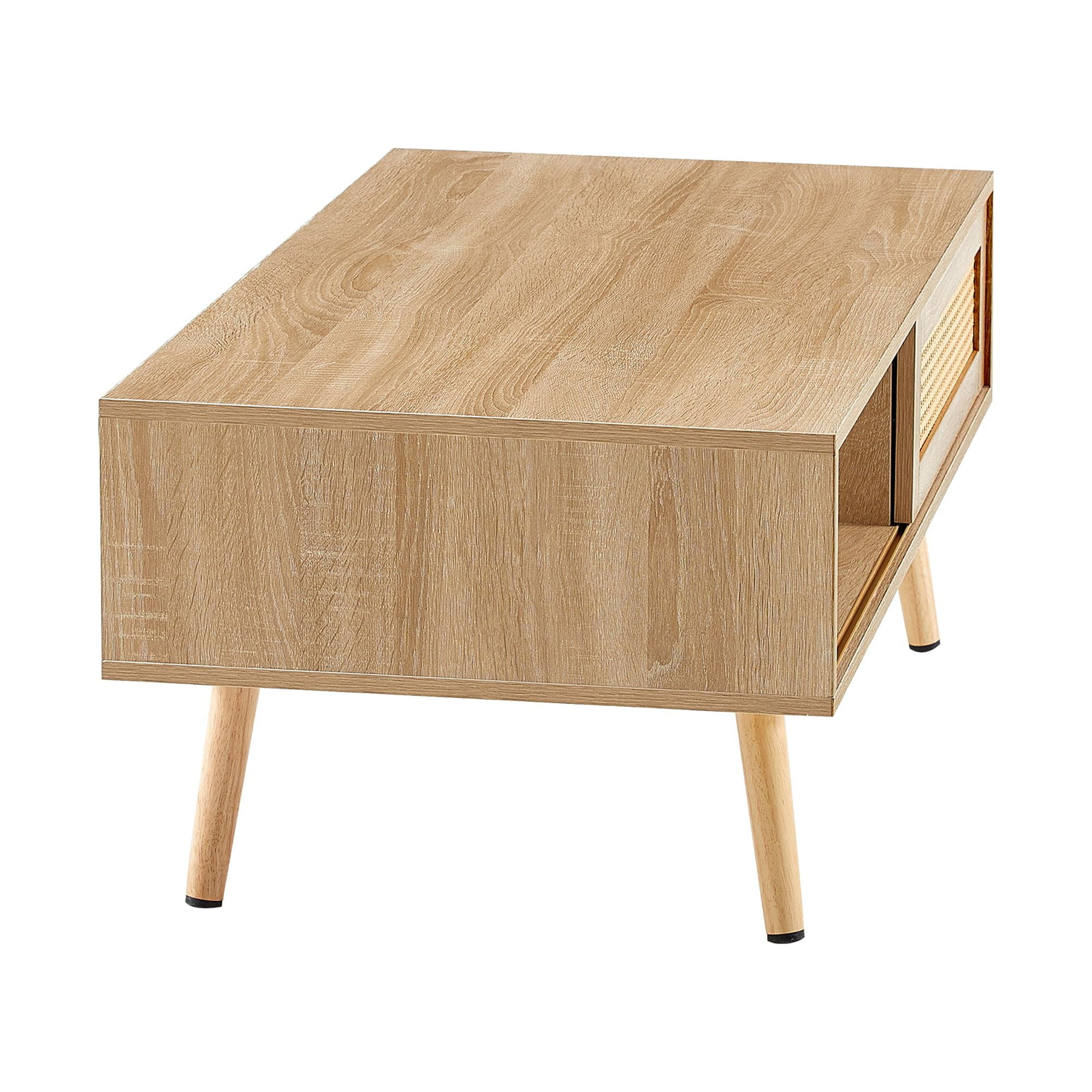 Aukfa Modern MDF Coffee Table with Storage, Walnut - Image 8