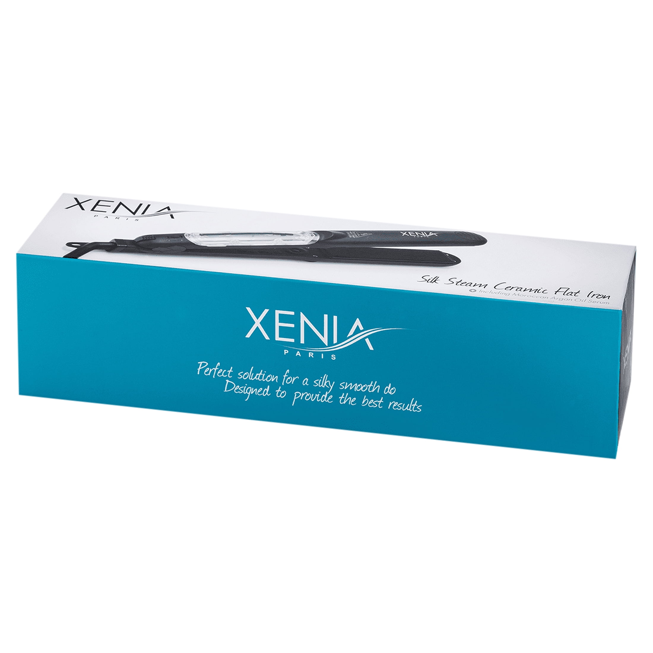 Xenia Paris 1.25" Ceramic Steamer Flat Iron with Argan Infuser-Black - Image 2