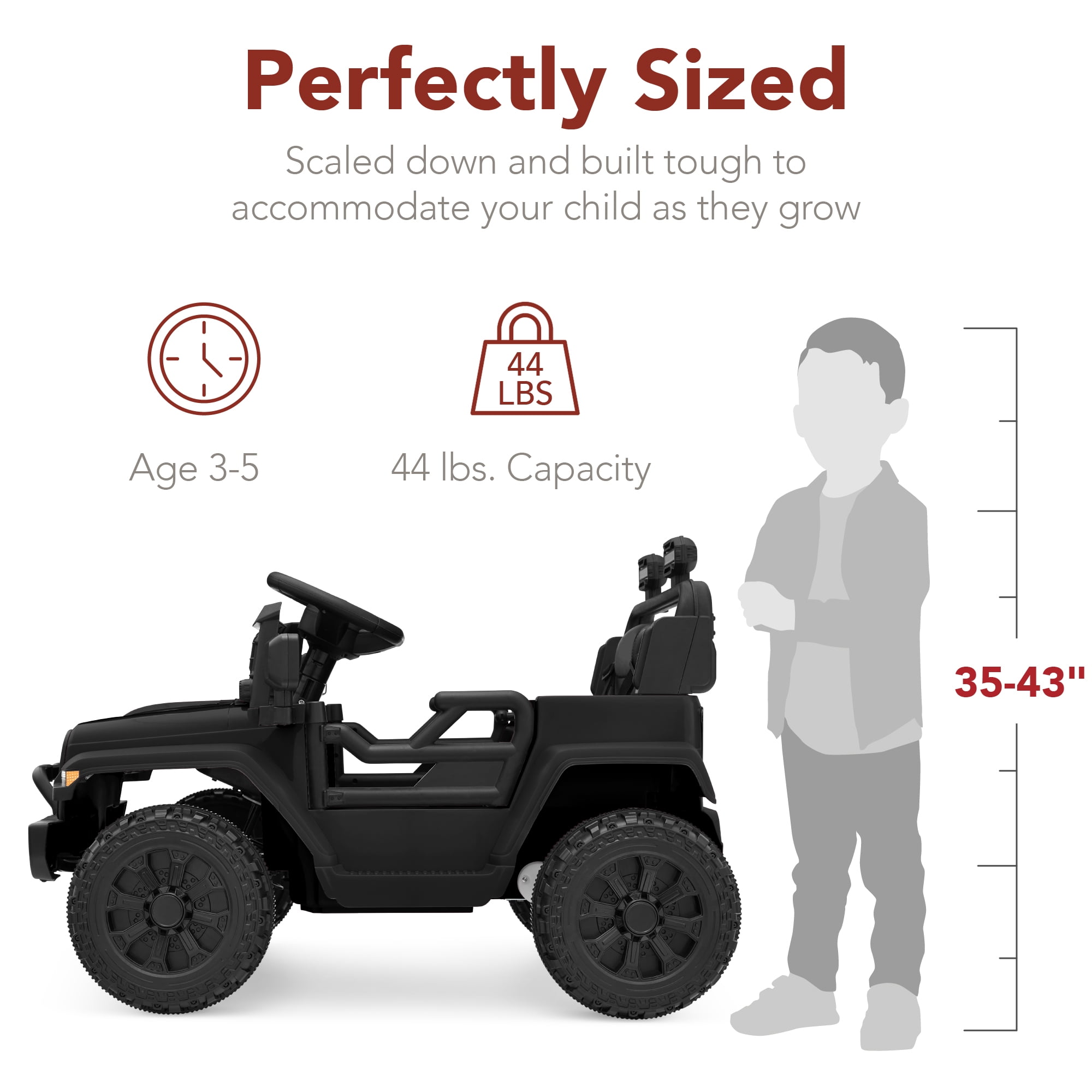 Best Choice Products 6V Kids Ride-On Truck Car w/ Parent Remote Control, 4-Wheel Suspension, LED Lights - Black - Image 3