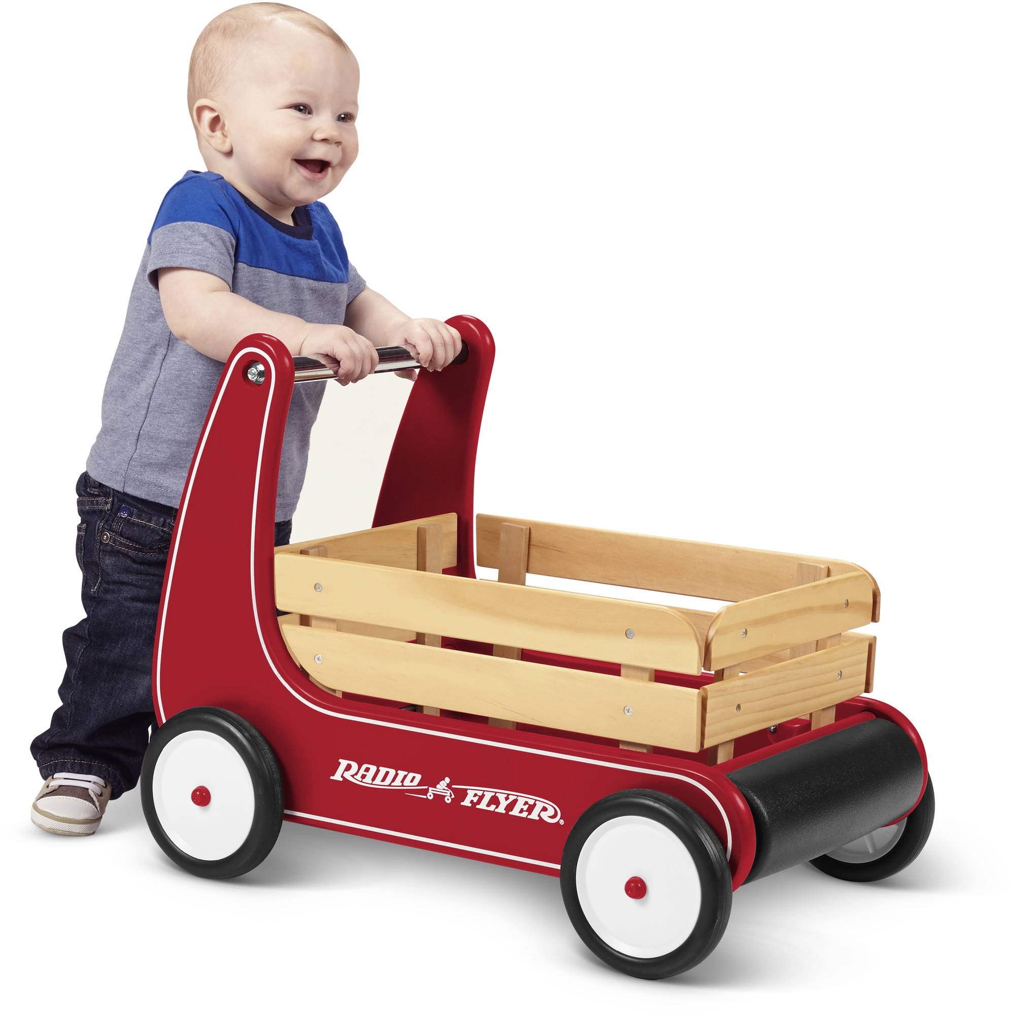 Radio Flyer, Classic Walker Wagon, Wood Push Walker, Red - Image 5