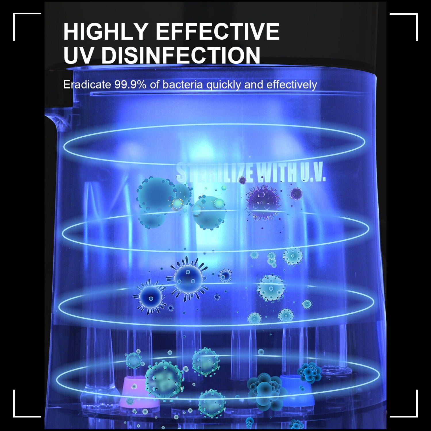 MySmile 1000ML Countertop Water Dental Flosser Teeth Cleaner 10 Settings Electric Power Oral Irrigator with Blue Light Storage Bag and 7 Jet Tips - Image 6