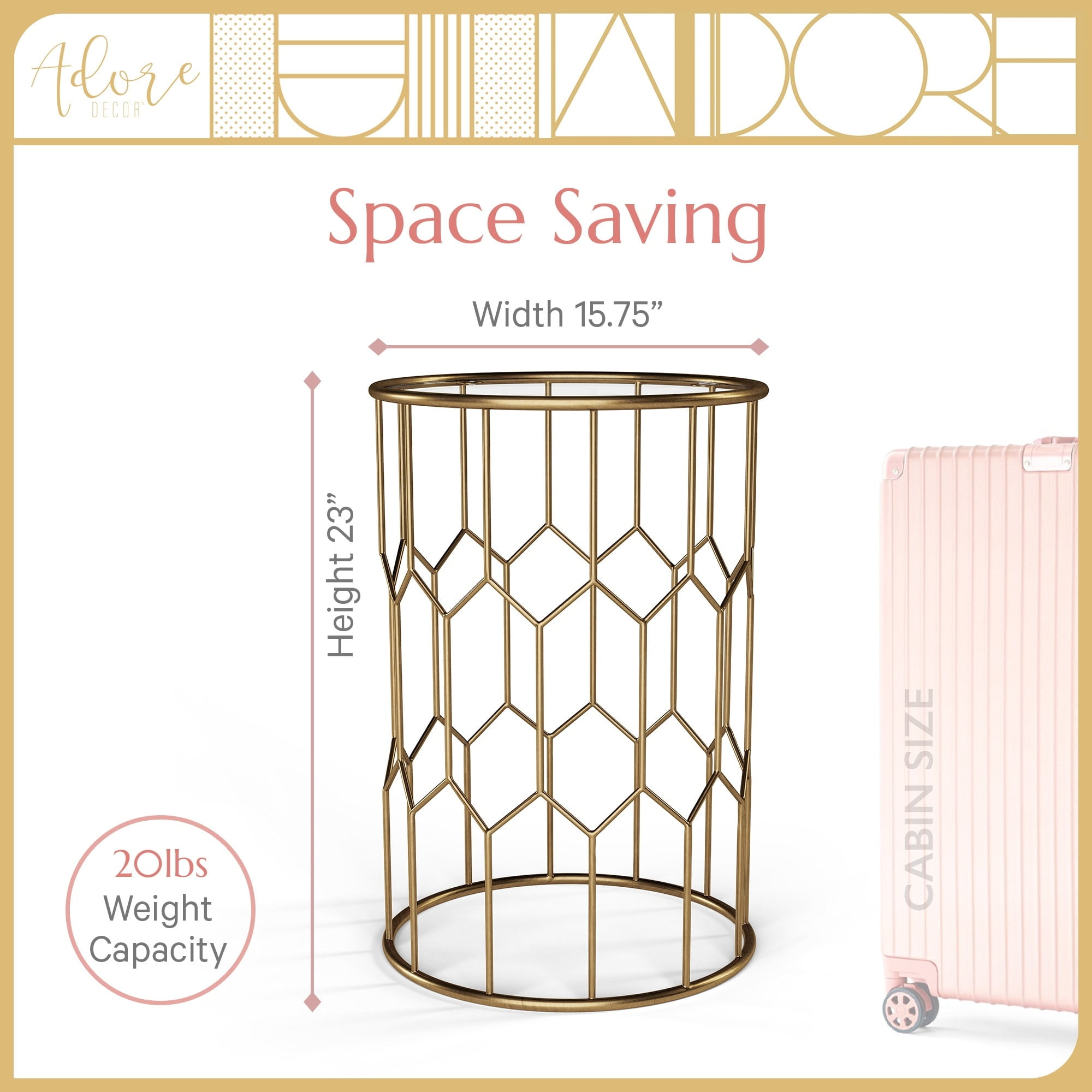 Adore Decor Harper Side Table Gold - Image 4