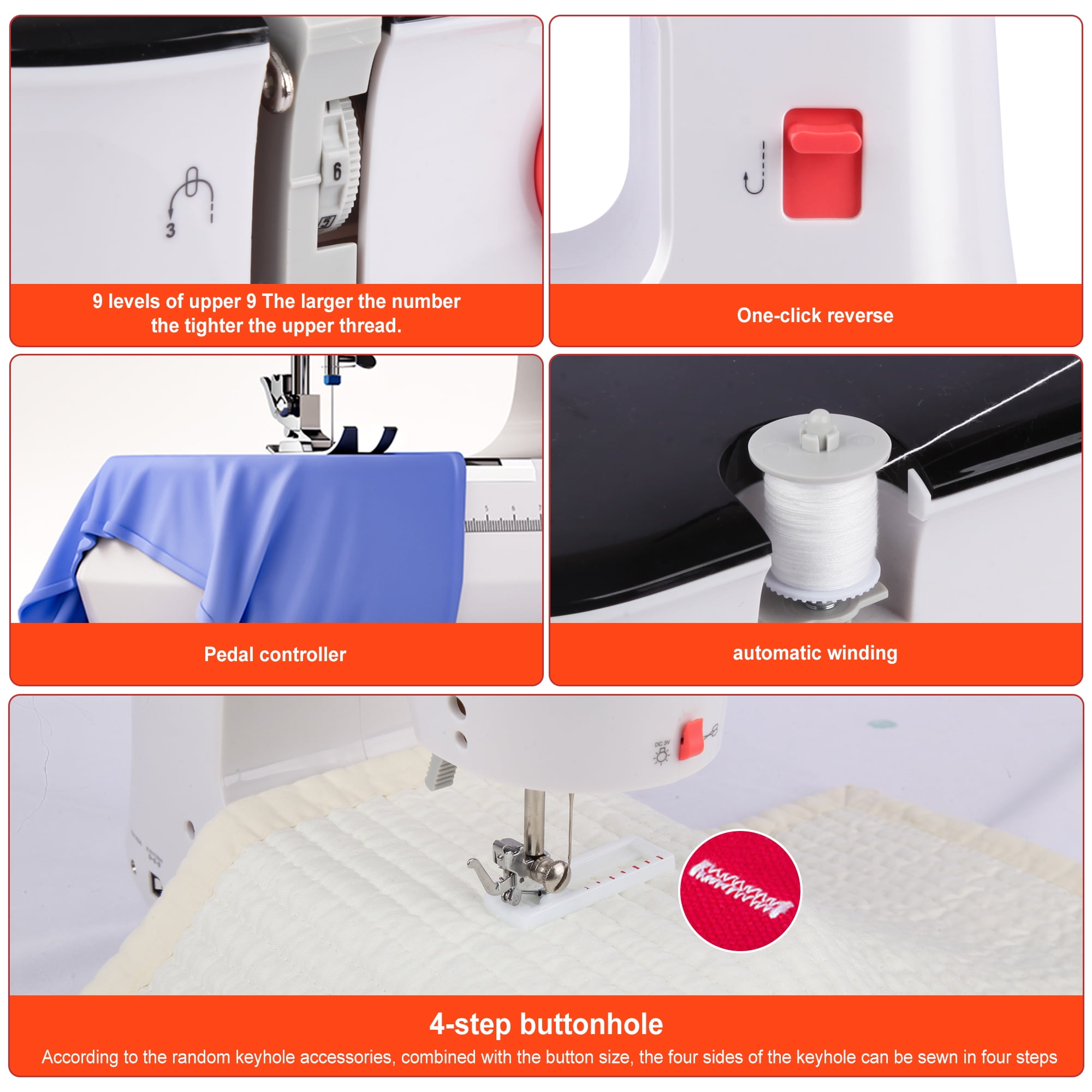 BCOOSS Sewing Machine for Beginners Electric Portable 12 Built-in Stitches with Extension Table - Image 6