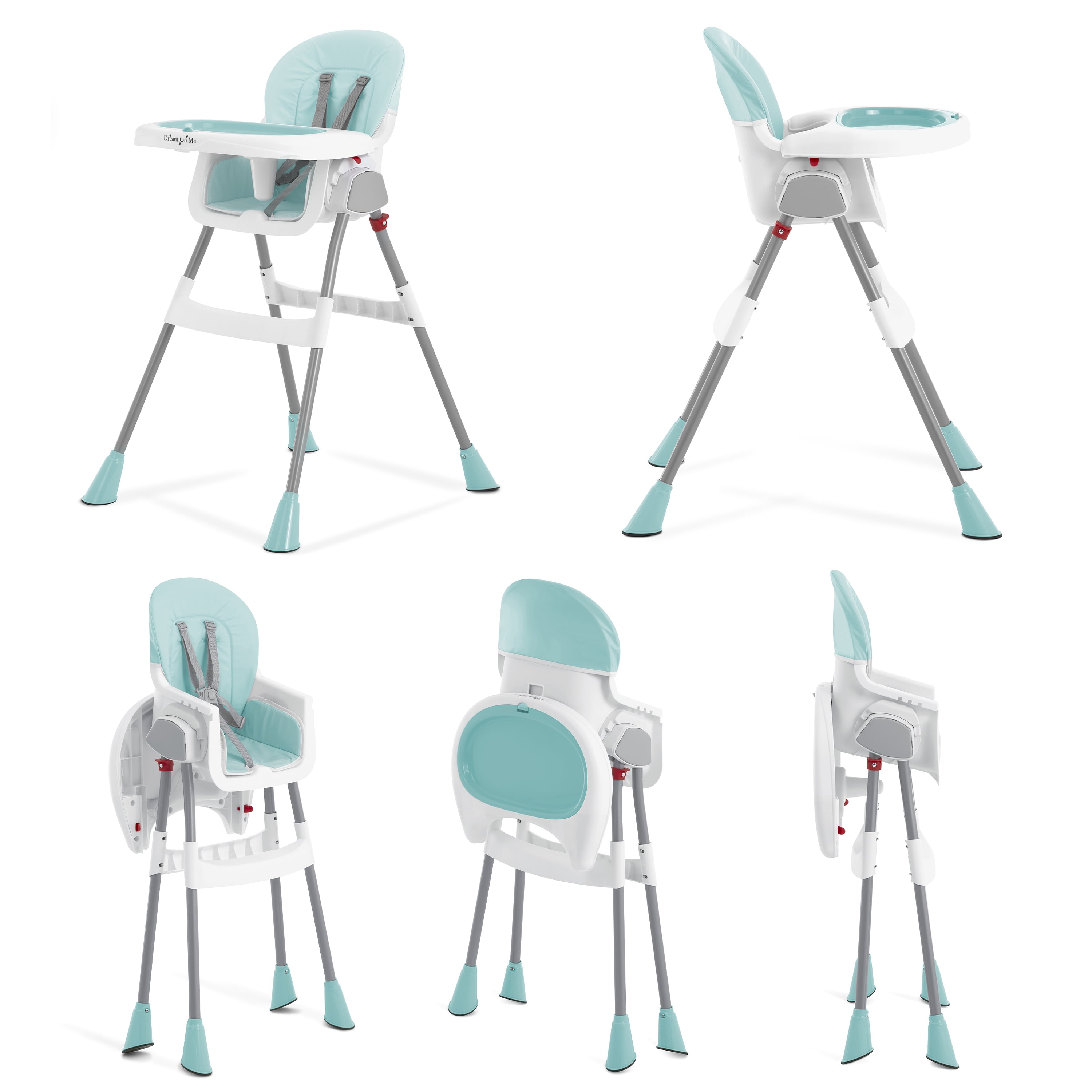 Dream On Me Portable 2-in-1 Table Talk Baby High Chair, Convertible, Compact and Light Weight, Aqua - Image 5